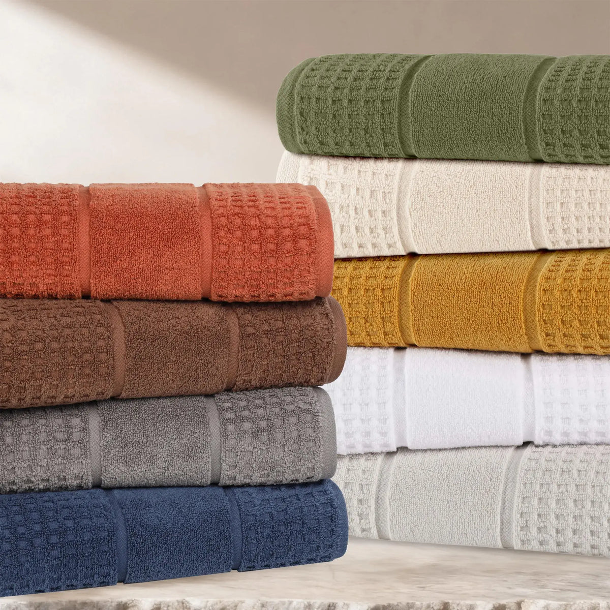 Superior Napa Cotton Absorbent Medium Weight Bath Towels, Set of 2