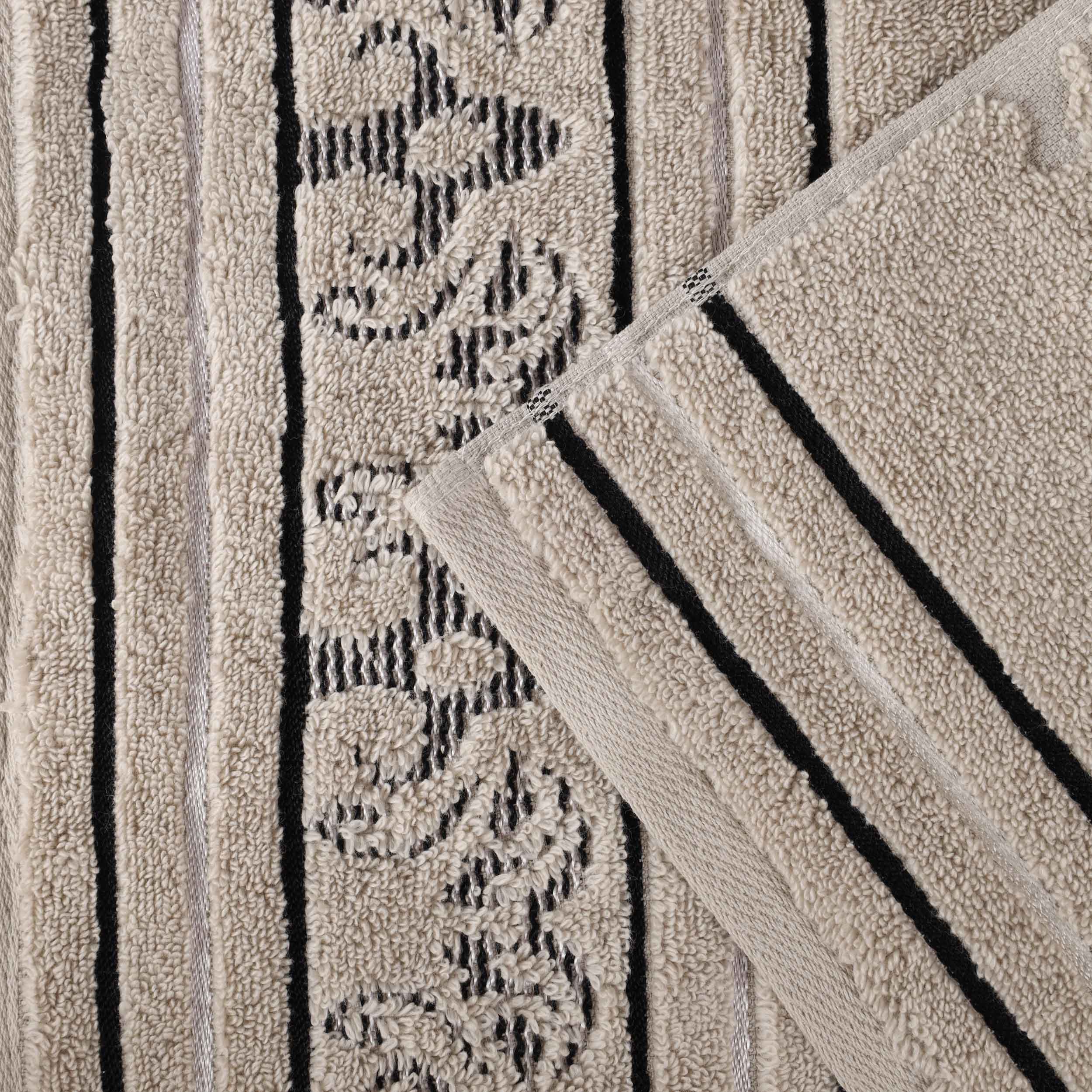 Sadie Zero Twist Cotton Solid and Jacquard Floral Hand Towel Set of 6 - Blue Nile Mills