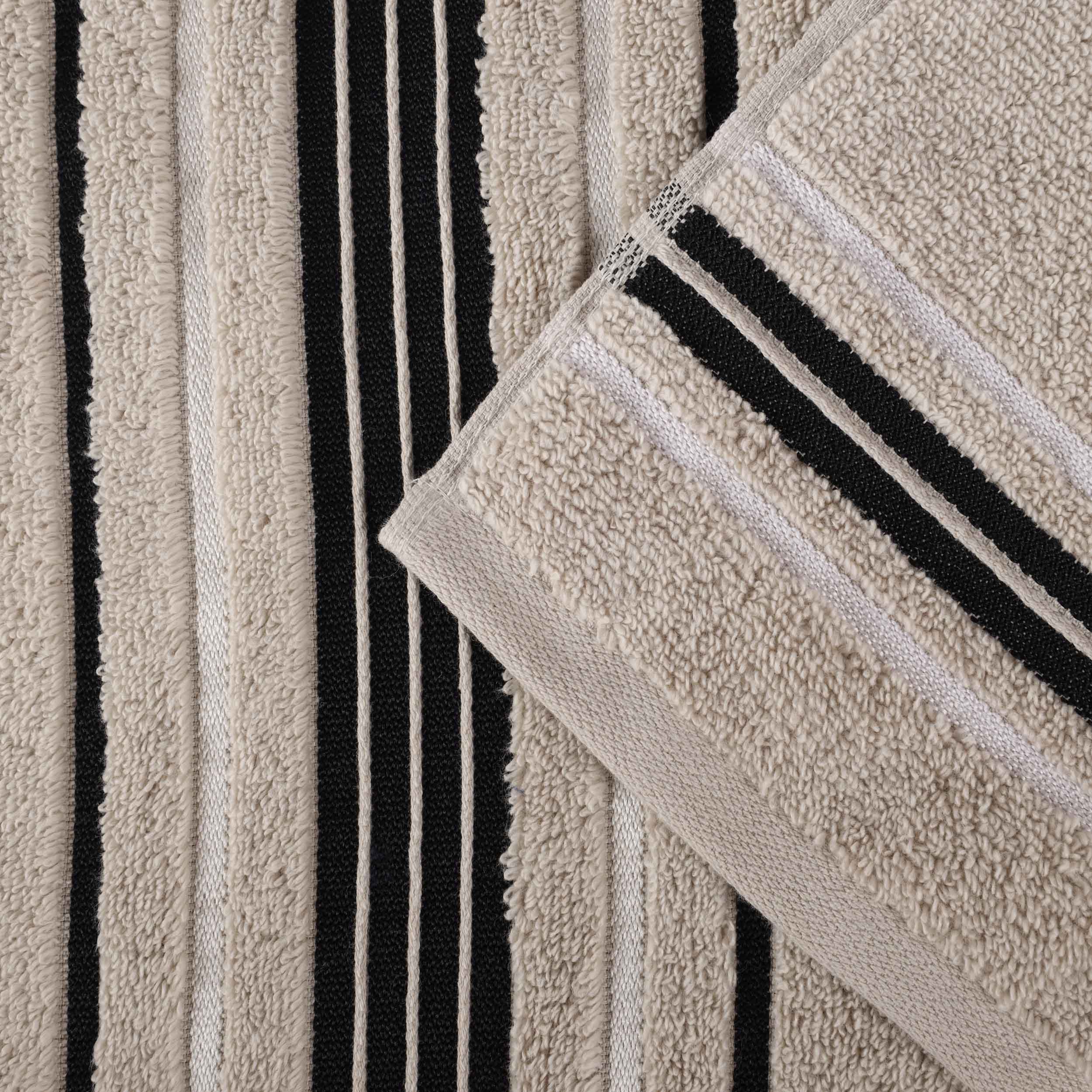 Sadie Zero Twist Cotton Solid and Jacquard Floral Hand Towel Set of 6 - Blue Nile Mills