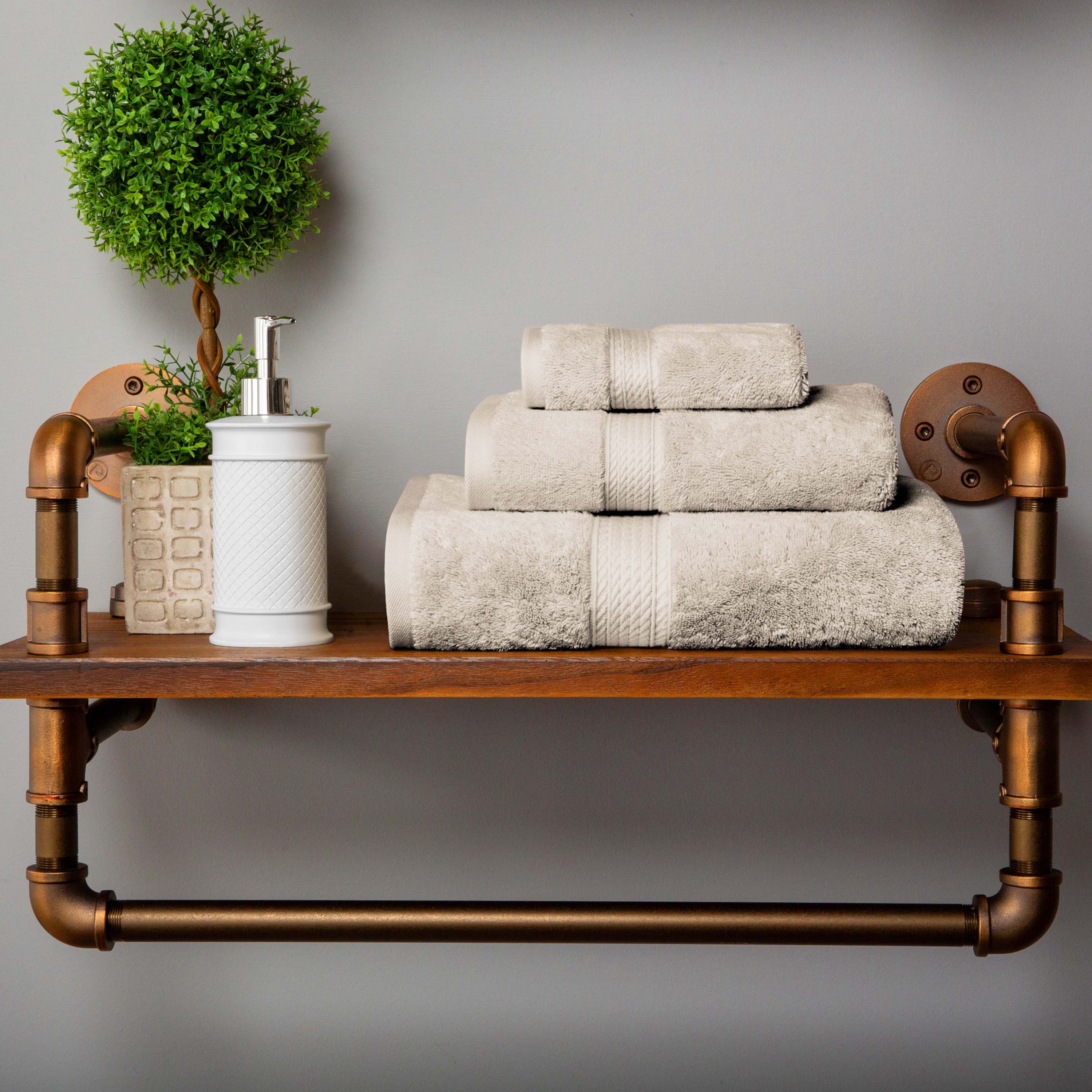 Egyptian Cotton Pile Plush Heavyweight Luxury Soft 3-Piece Towel Set - Blue Nile Mills