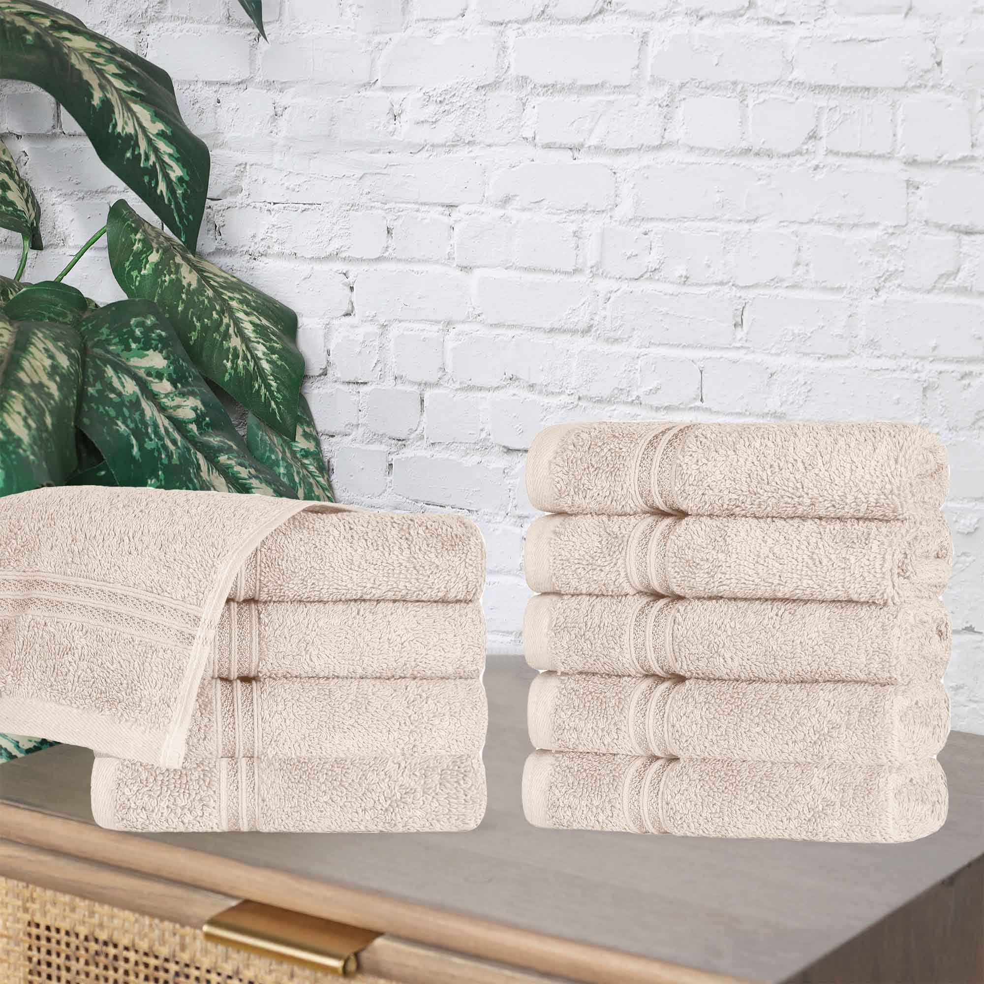 Egyptian Cotton Solid Face Towel Set of 10 - Blue Nile Mills