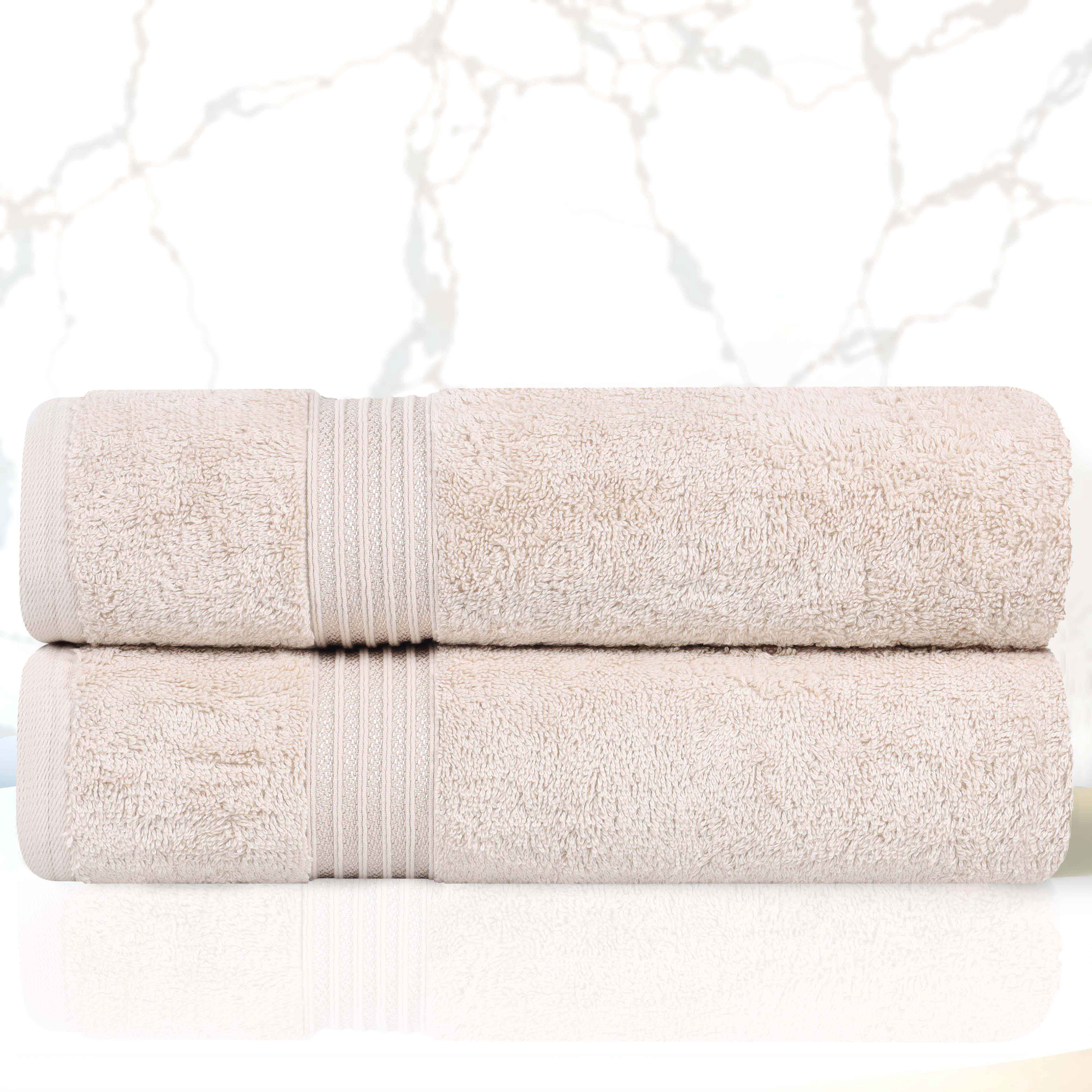 Egyptian Cotton Highly Absorbent Solid Ultra Soft Bath Towel Set of 2 - Blue Nile Mills