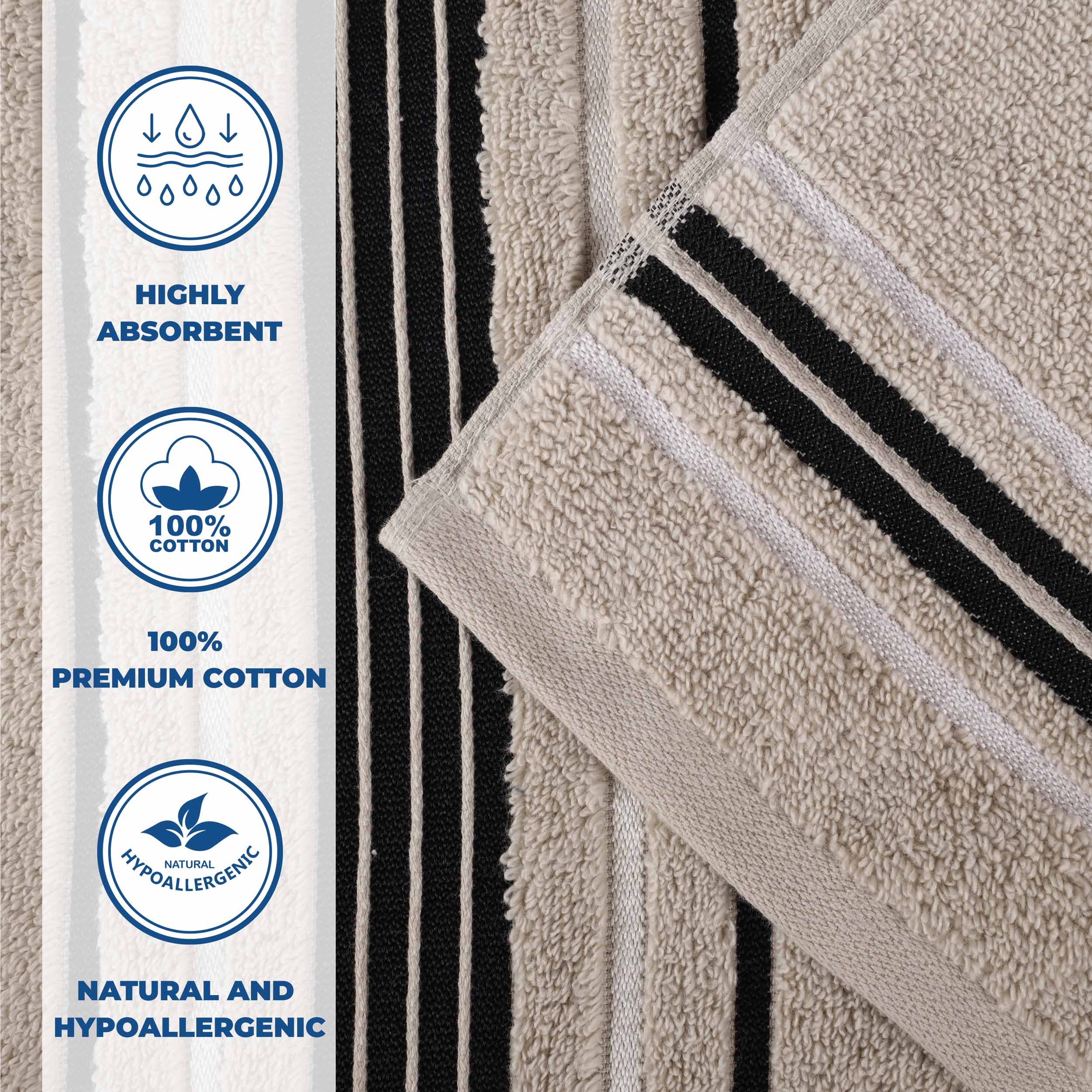 Sadie Zero Twist Cotton Solid and Jacquard Floral Hand Towel Set of 6 - Blue Nile Mills