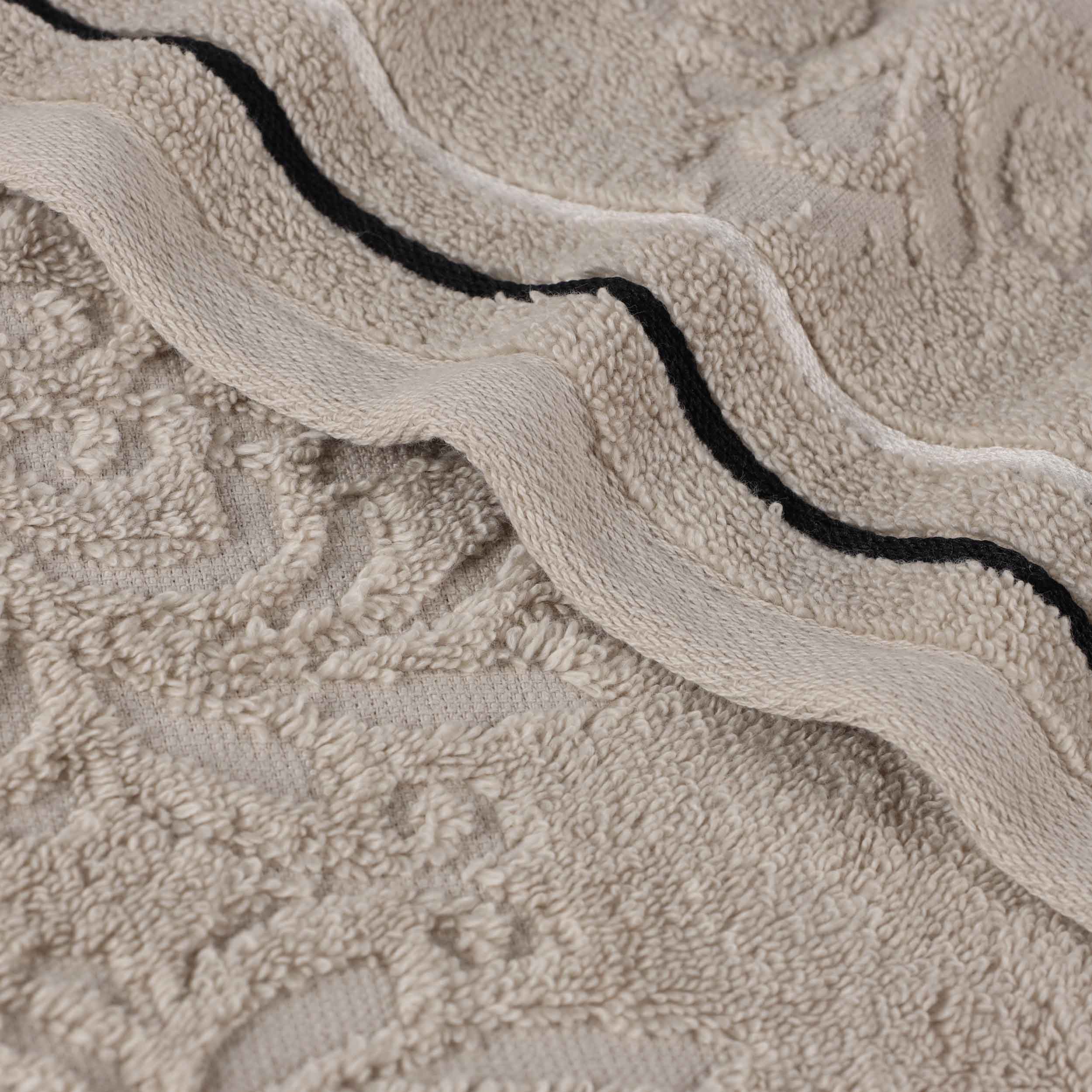 Sadie Zero Twist Cotton Solid and Jacquard Floral Hand Towel Set of 6 - Blue Nile Mills