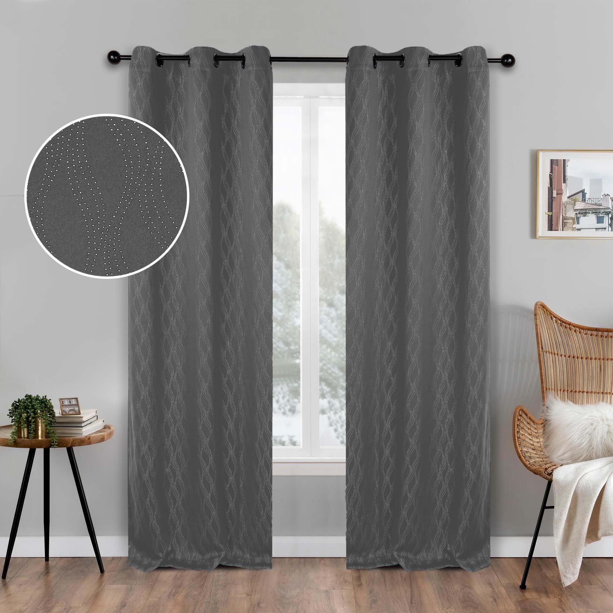 Zuri Textured Washable Room Darkening Blackout Curtain Panel Set - Blue Nile Mills