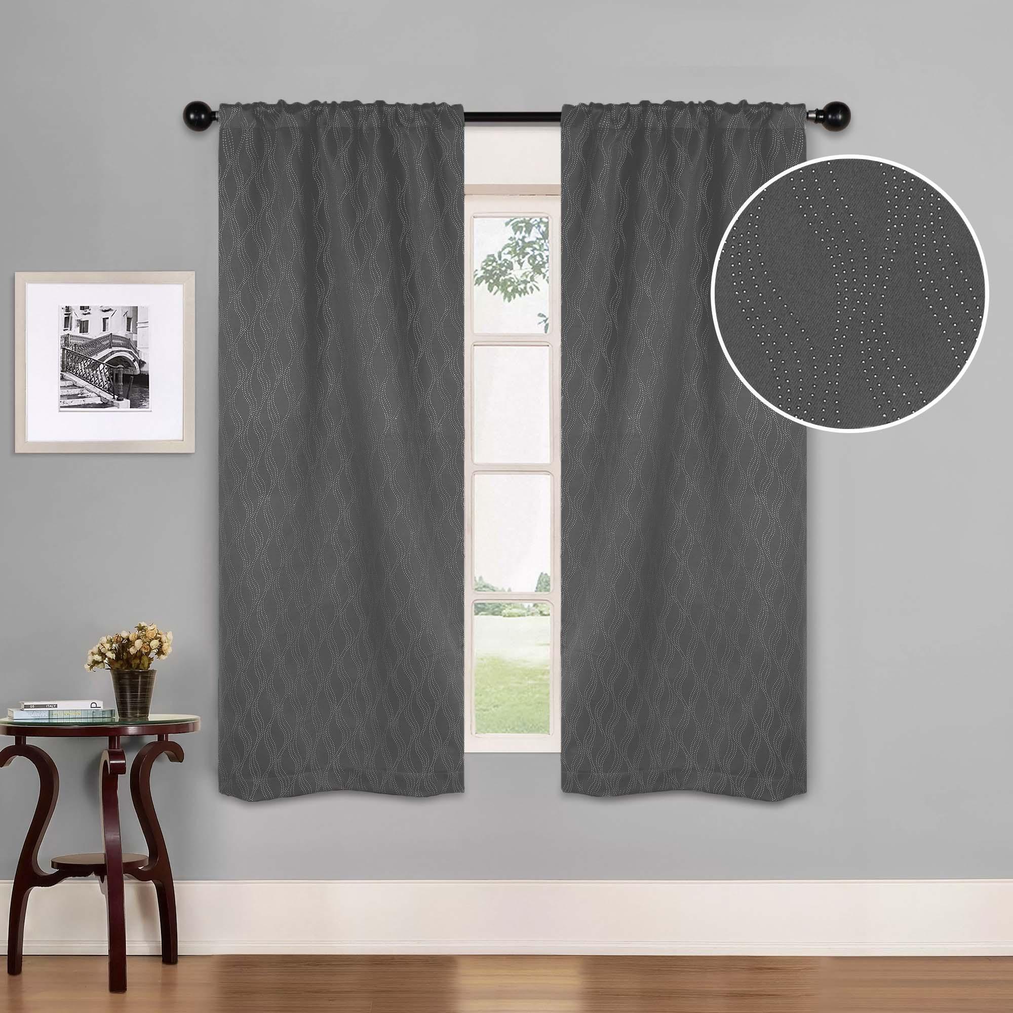 Zuri Textured Washable Room Darkening Blackout Curtain Panel Set - Blue Nile Mills