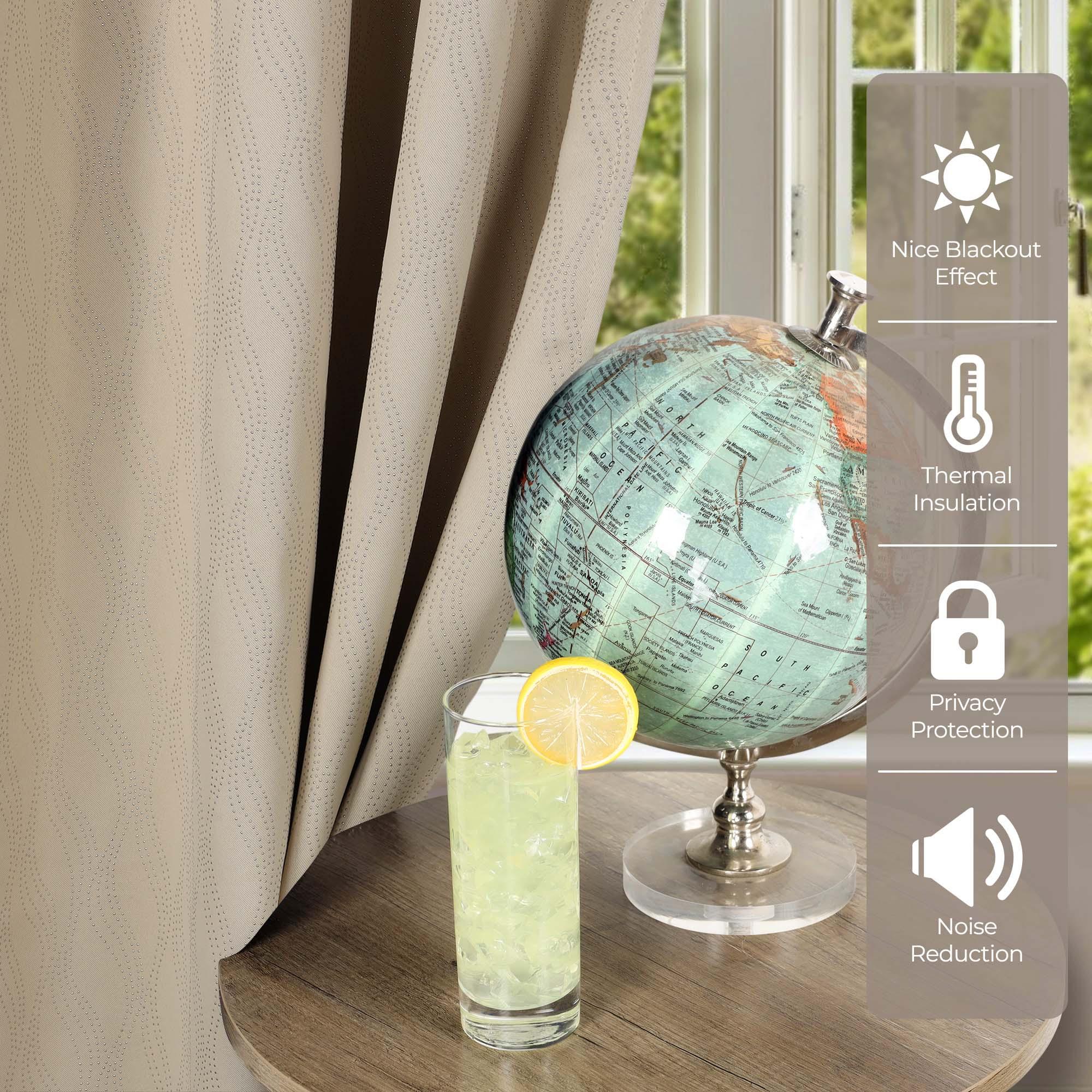 Zuri Textured Washable Room Darkening Blackout Curtain Panel Set - Blue Nile Mills