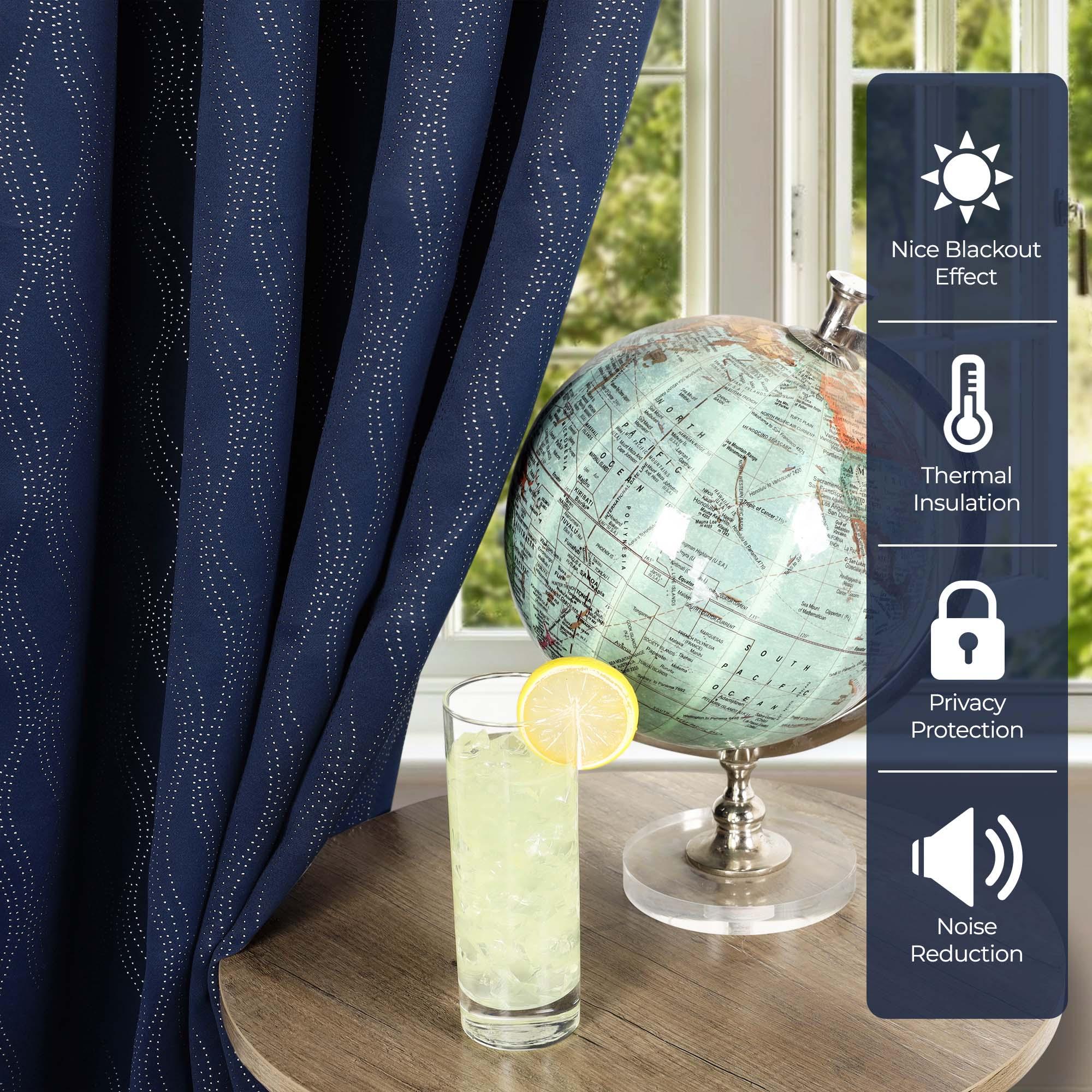 Zuri Textured Washable Room Darkening Blackout Curtain Panel Set - Blue Nile Mills