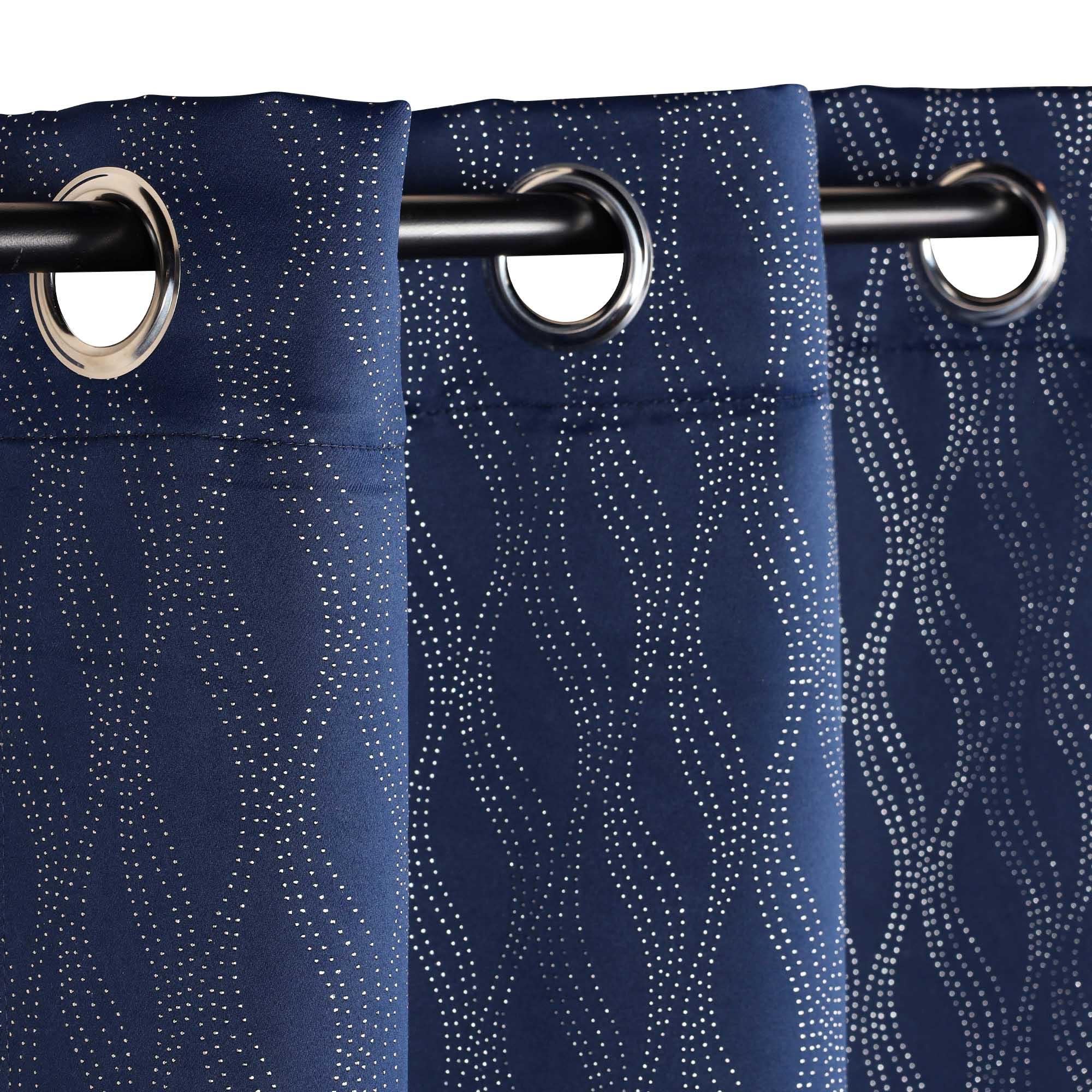 Zuri Textured Washable Room Darkening Blackout Curtain Panel Set - Blue Nile Mills