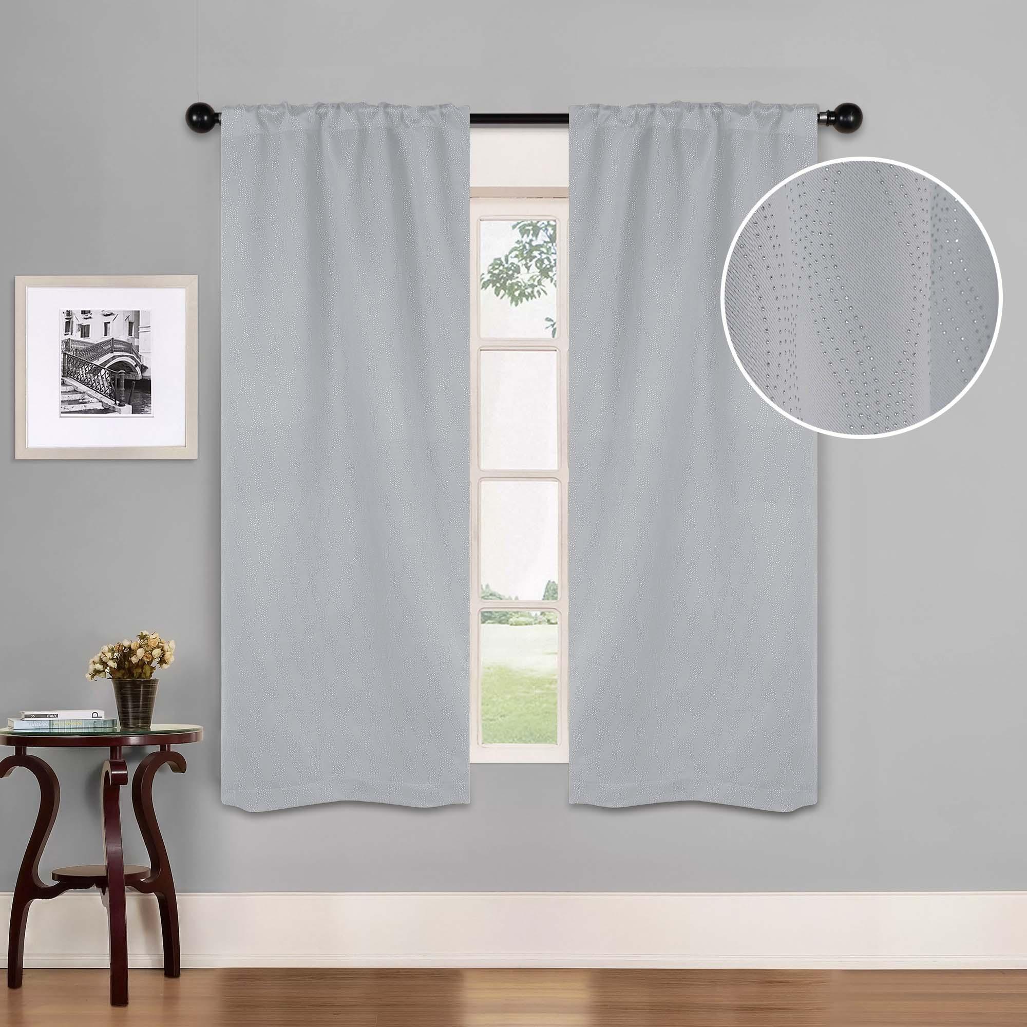 Zuri Textured Washable Room Darkening Blackout Curtain Panel Set - Blue Nile Mills