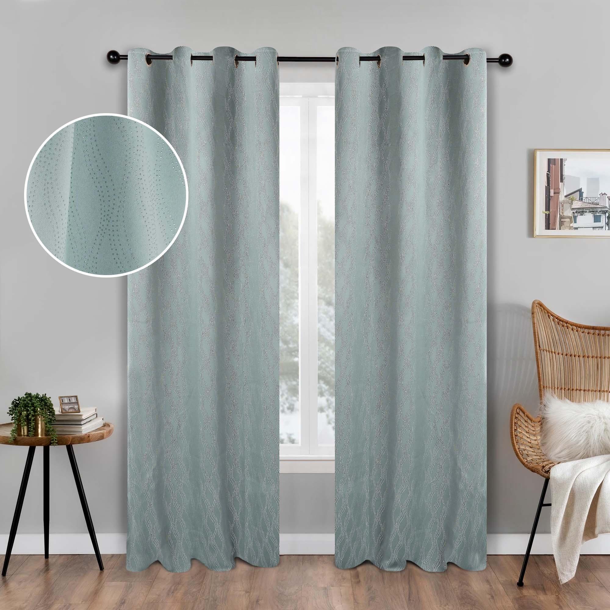 Zuri Textured Washable Room Darkening Blackout Curtain Panel Set - Blue Nile Mills
