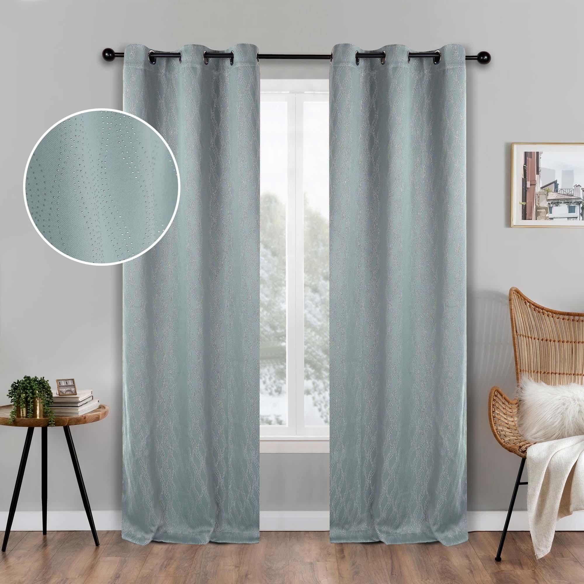 Zuri Textured Washable Room Darkening Blackout Curtain Panel Set - Blue Nile Mills