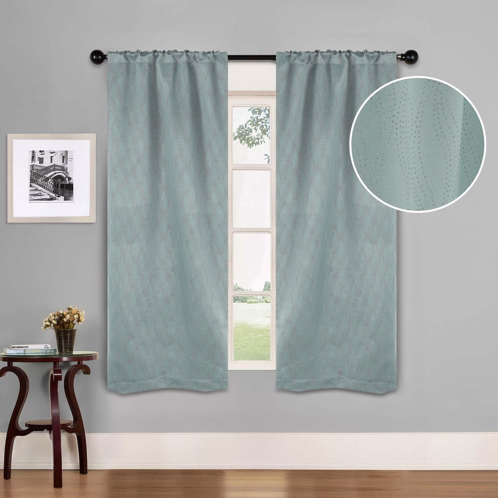 Zuri Textured Washable Room Darkening Blackout Curtain Panel Set - Blue Nile Mills
