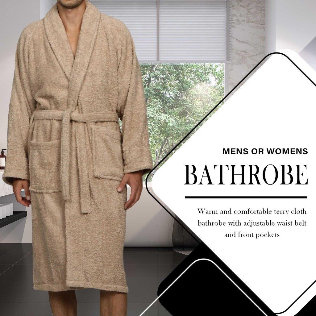 Cotton Ultra Soft Terry Adult Unisex Lightweight Luxury Bathrobe - Blue Nile Mills