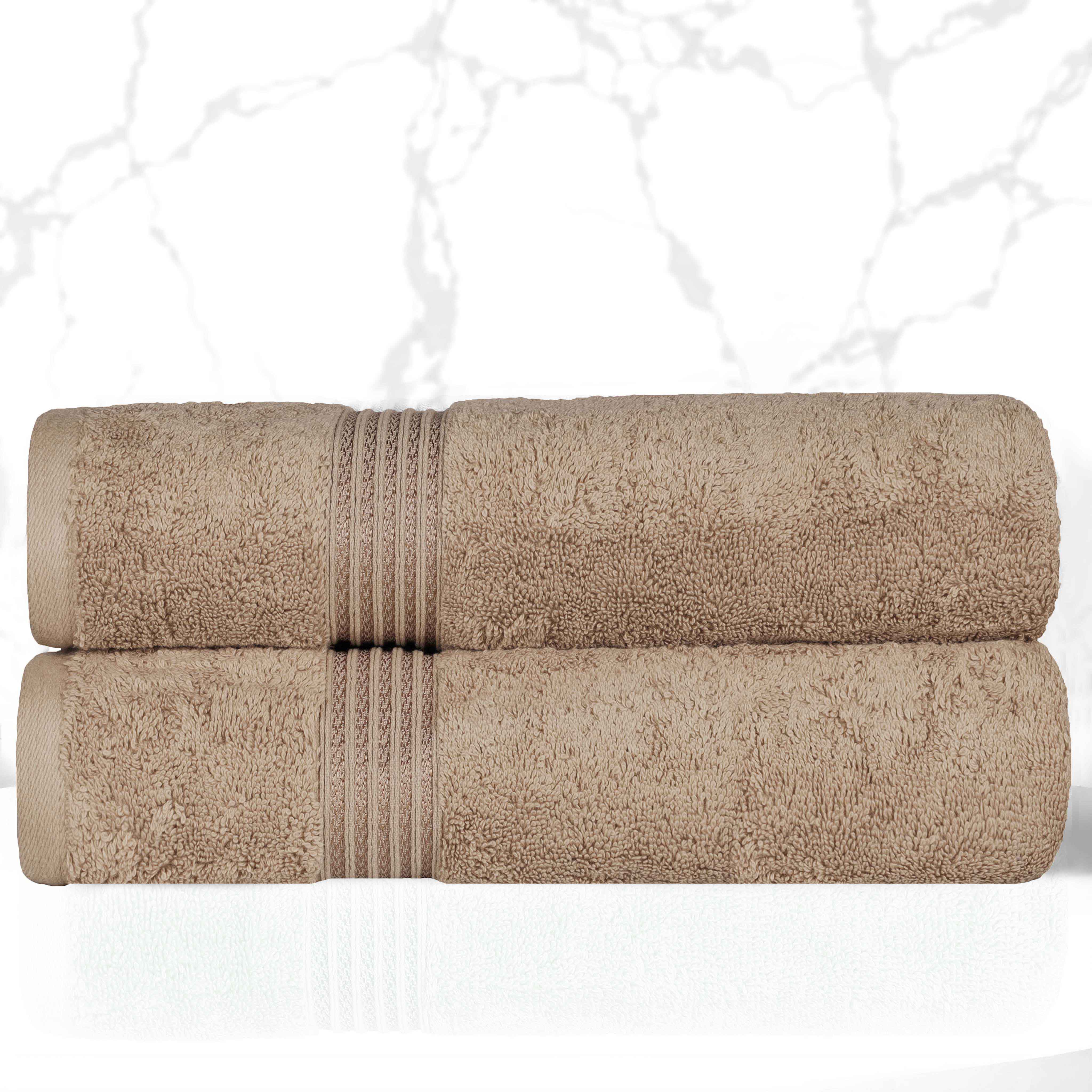 Egyptian Cotton Highly Absorbent Solid Ultra Soft Bath Towel Set of 2 - Blue Nile Mills