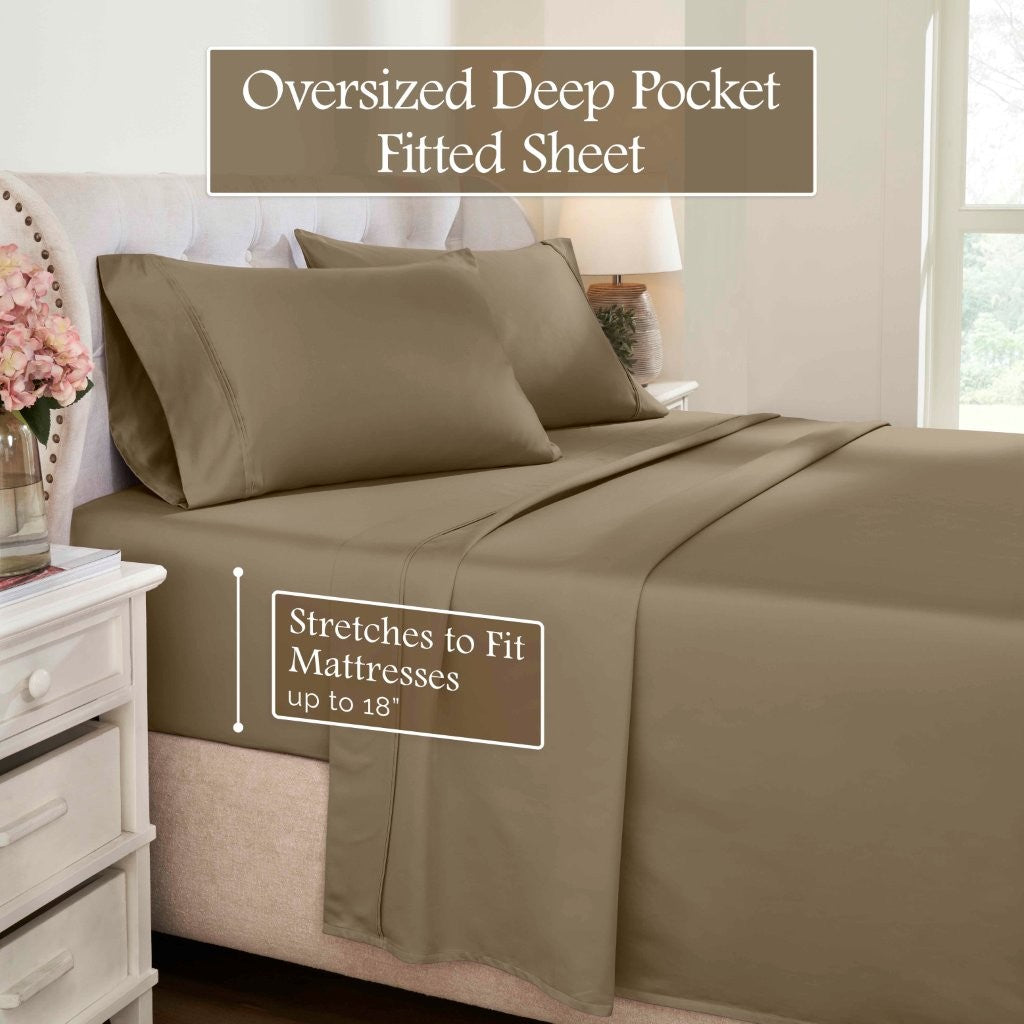 1200 Thread Count Egyptian Cotton Deep Pocket Sheet Set - Blue Nile Mills