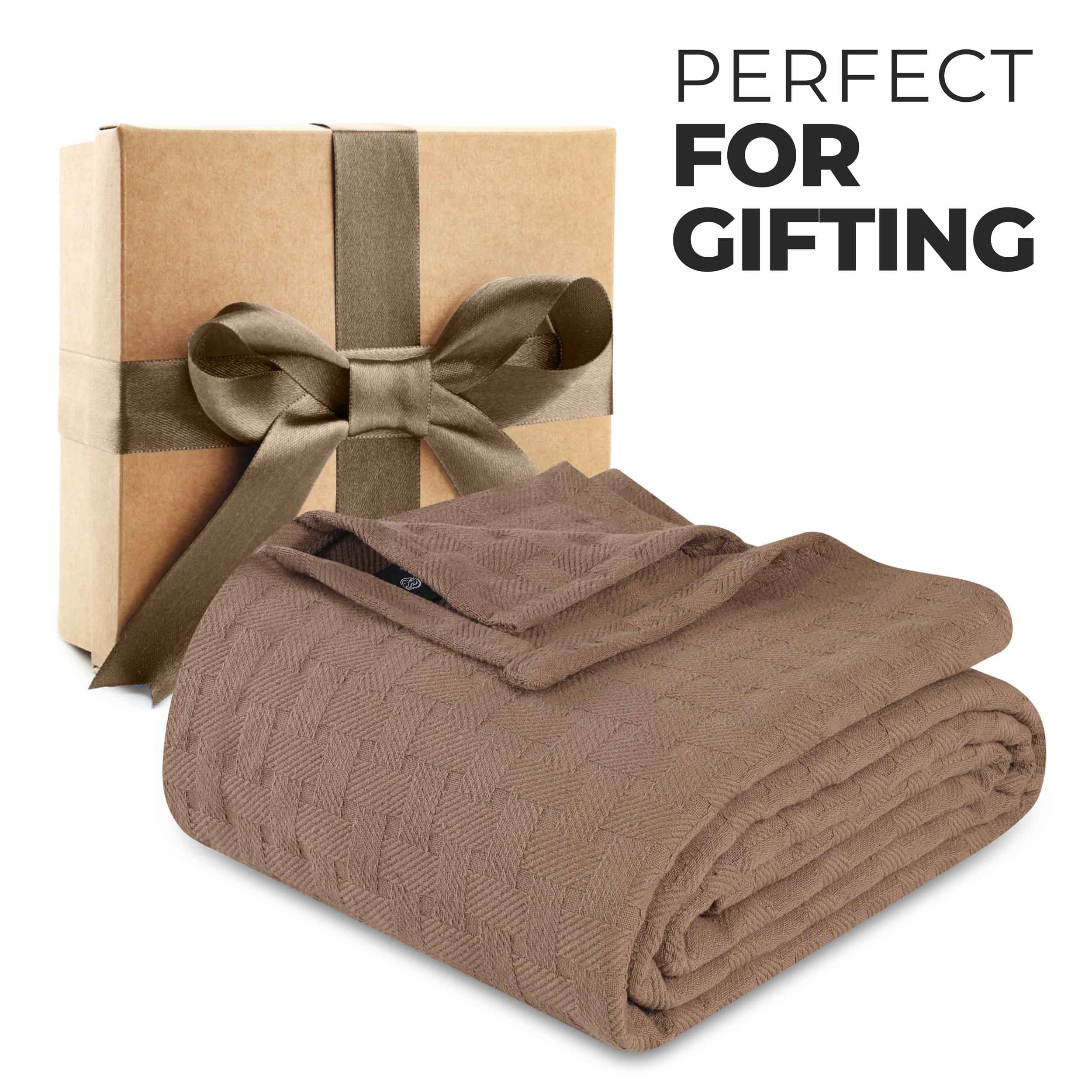 Basketweave All Season Cotton Bed Blanket - Blue Nile Mills