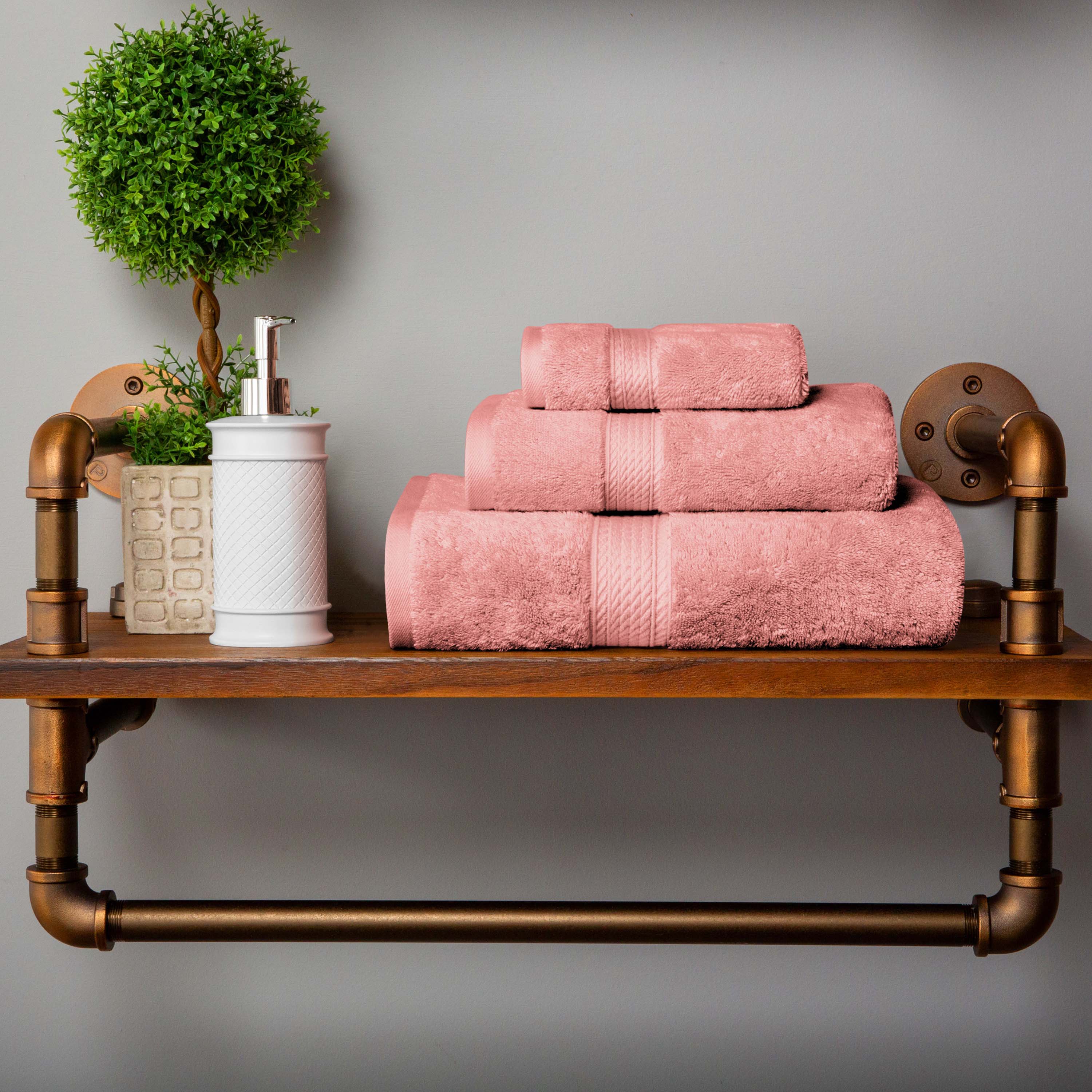 Egyptian Cotton Pile Plush Heavyweight Luxury Soft 3-Piece Towel Set - Blue Nile Mills