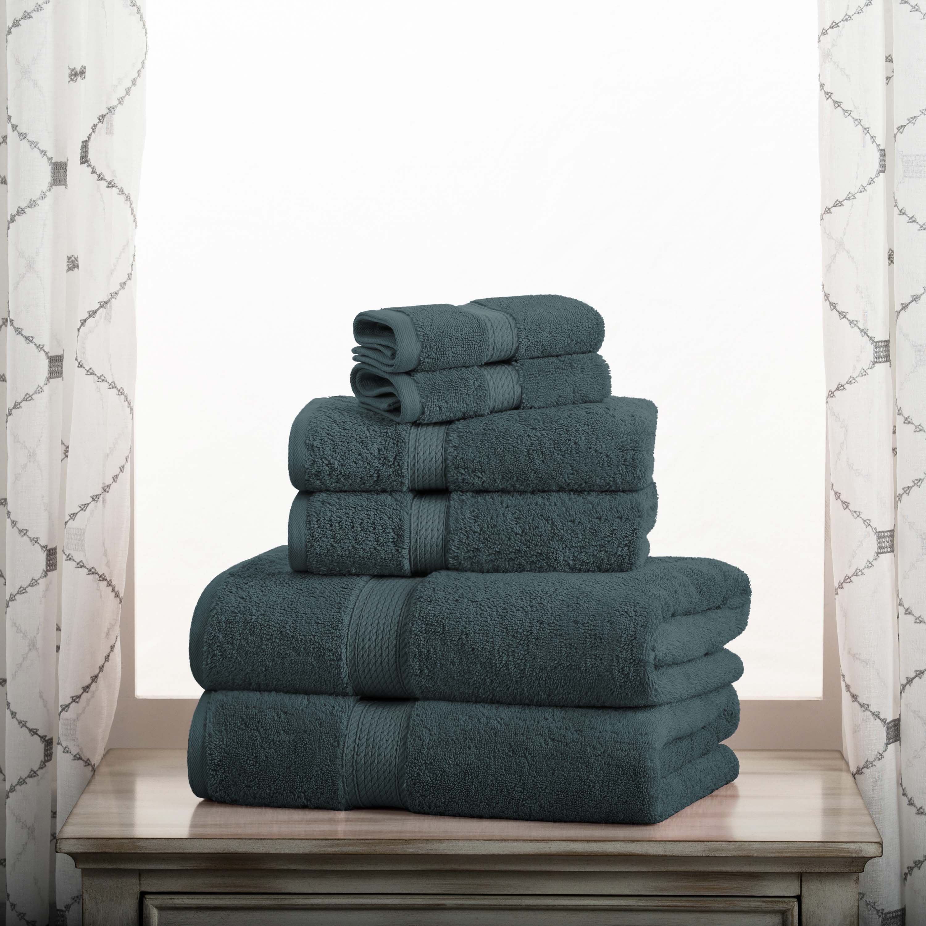 Egyptian Cotton Pile Plush Heavyweight Luxury Soft 6-Piece Towel Set - Blue Nile Mills