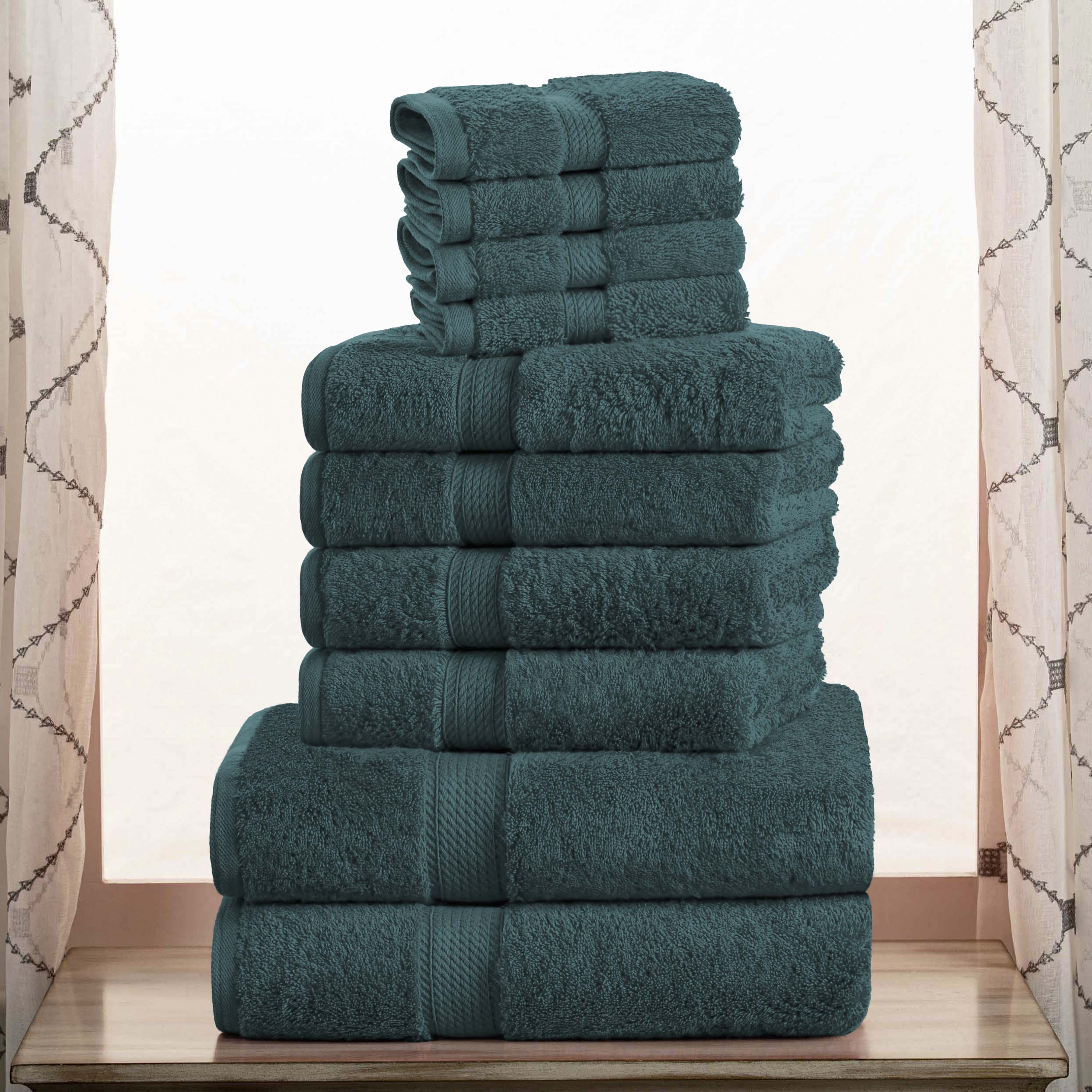 Egyptian Cotton Plush Heavyweight Absorbent Luxury 10 Piece Towel Set - Blue Nile Mills