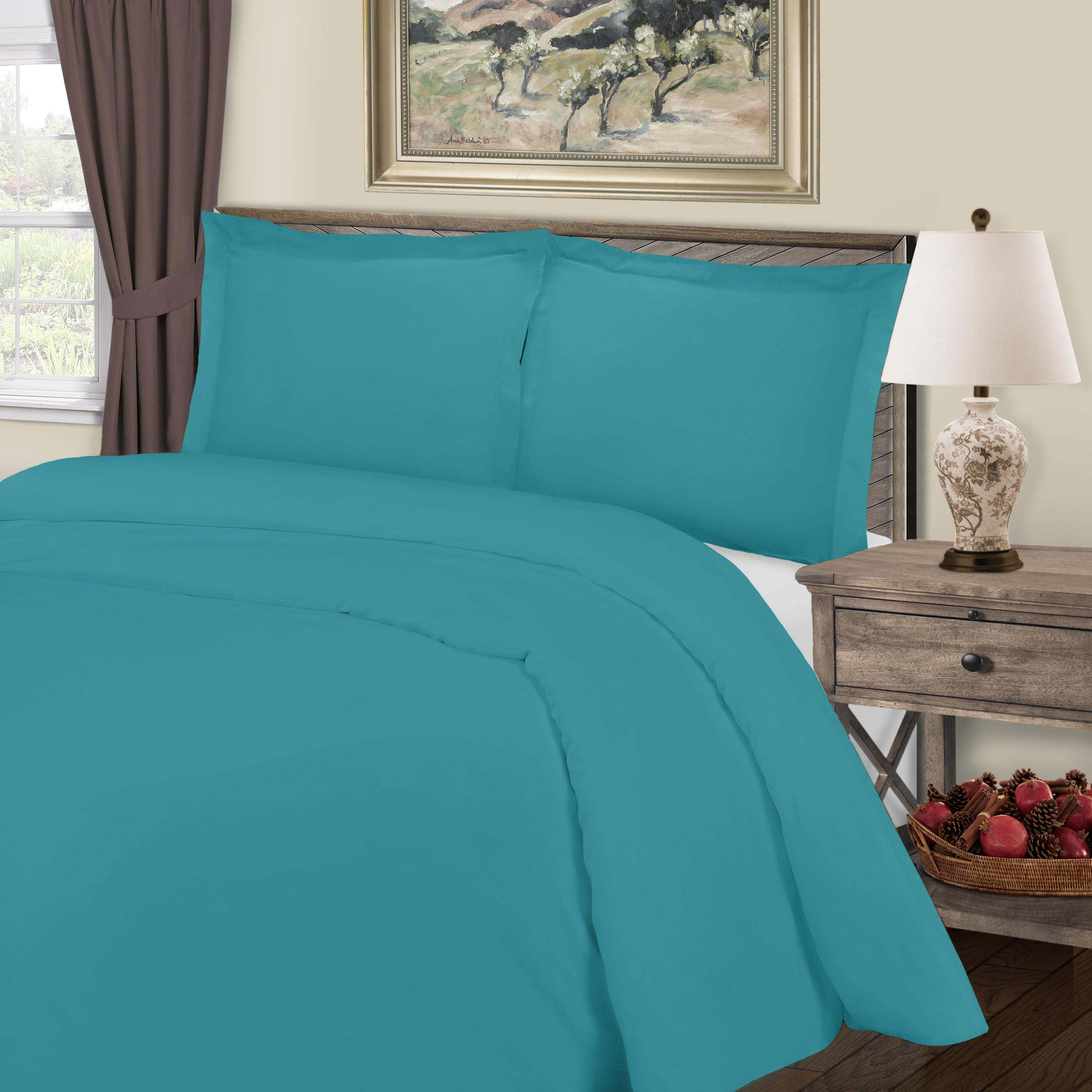Solid 800-Thread Count Cotton Blend 3-Piece Duvet Cover Set - Blue Nile Mills