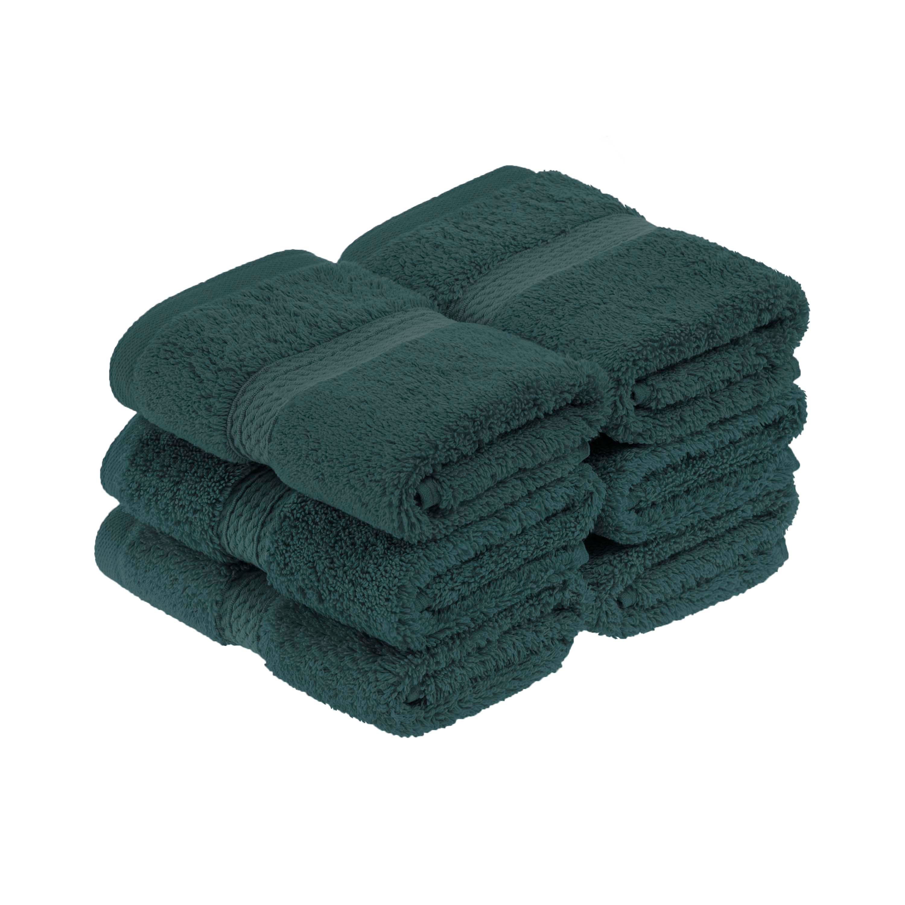 Egyptian Cotton Pile Plush Heavyweight Luxury Soft Face Towel Set of 6 - Blue Nile Mills