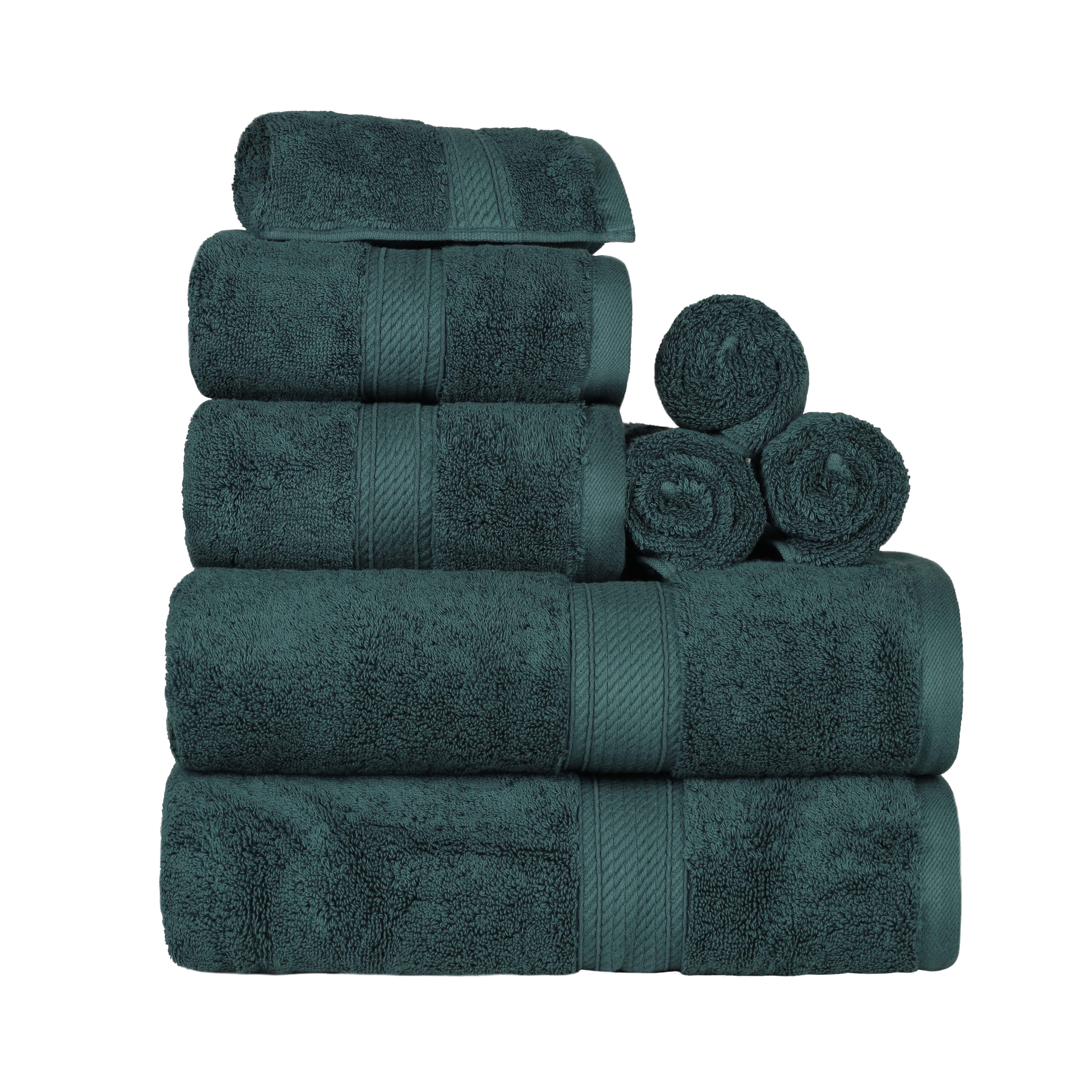 Egyptian Cotton Pile Plush Heavyweight Luxury Soft 8-Piece Towel Set - Blue Nile Mills