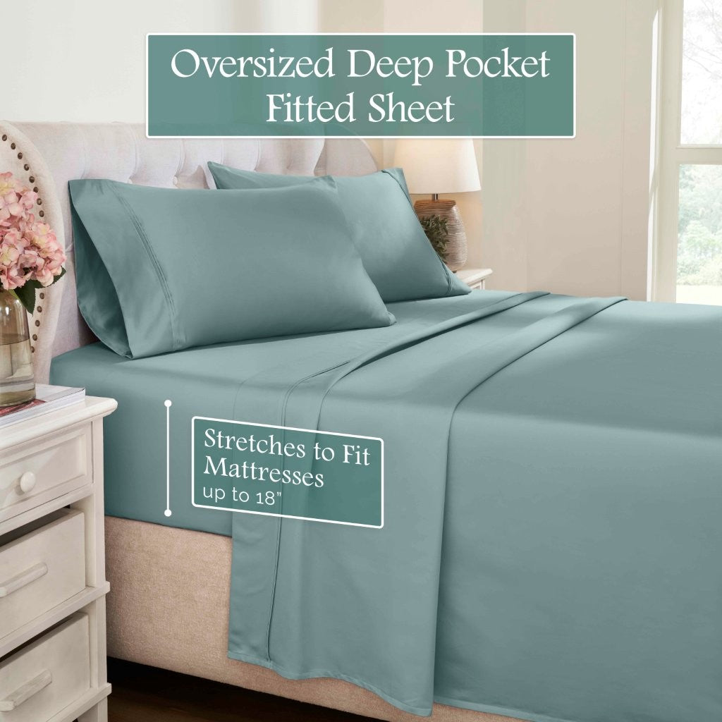 1200 Thread Count Egyptian Cotton Deep Pocket Sheet Set - Blue Nile Mills