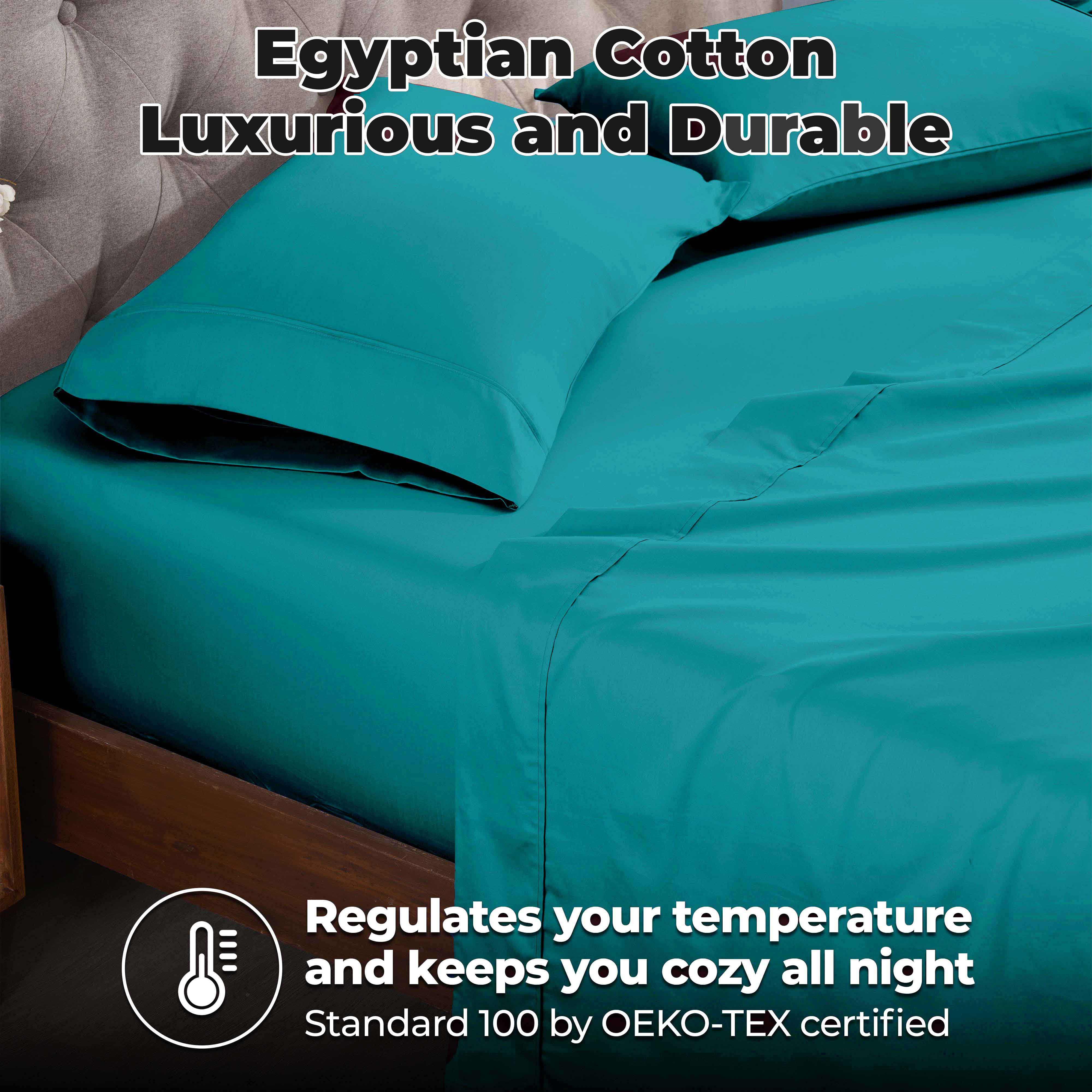 Egyptian Cotton 400 Thread Count Solid Bed Sheet Set - Blue Nile Mills