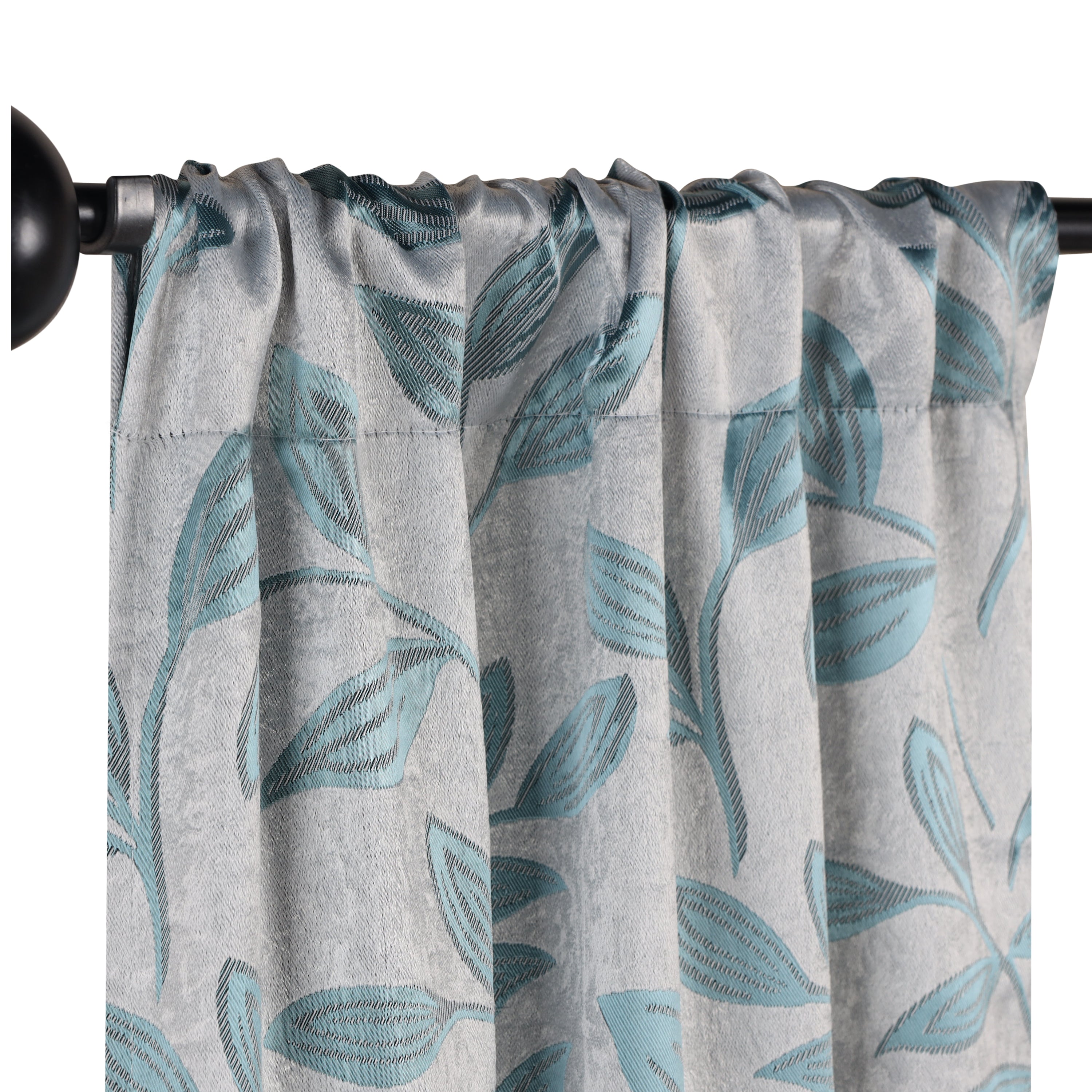 Leaves Machine Washable Room Darkening Blackout Curtains, Set of 2 - Blue Nile Mills