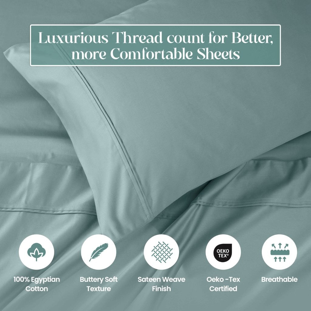1200 Thread Count Egyptian Cotton Deep Pocket Sheet Set - Blue Nile Mills