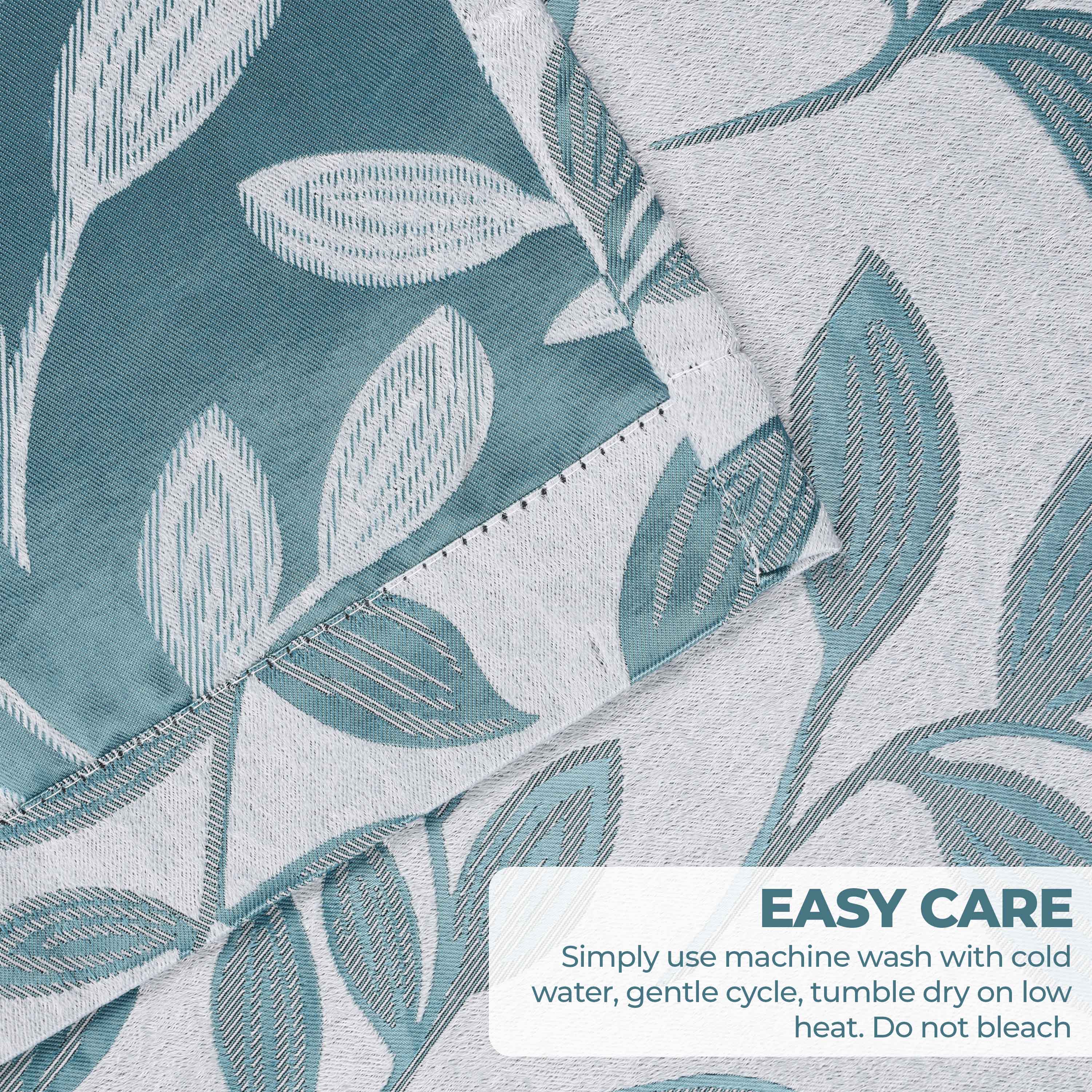 Leaves Rod Pocket Room Darkening Blackout Curtains, Set of 2 - Blue Nile Mills