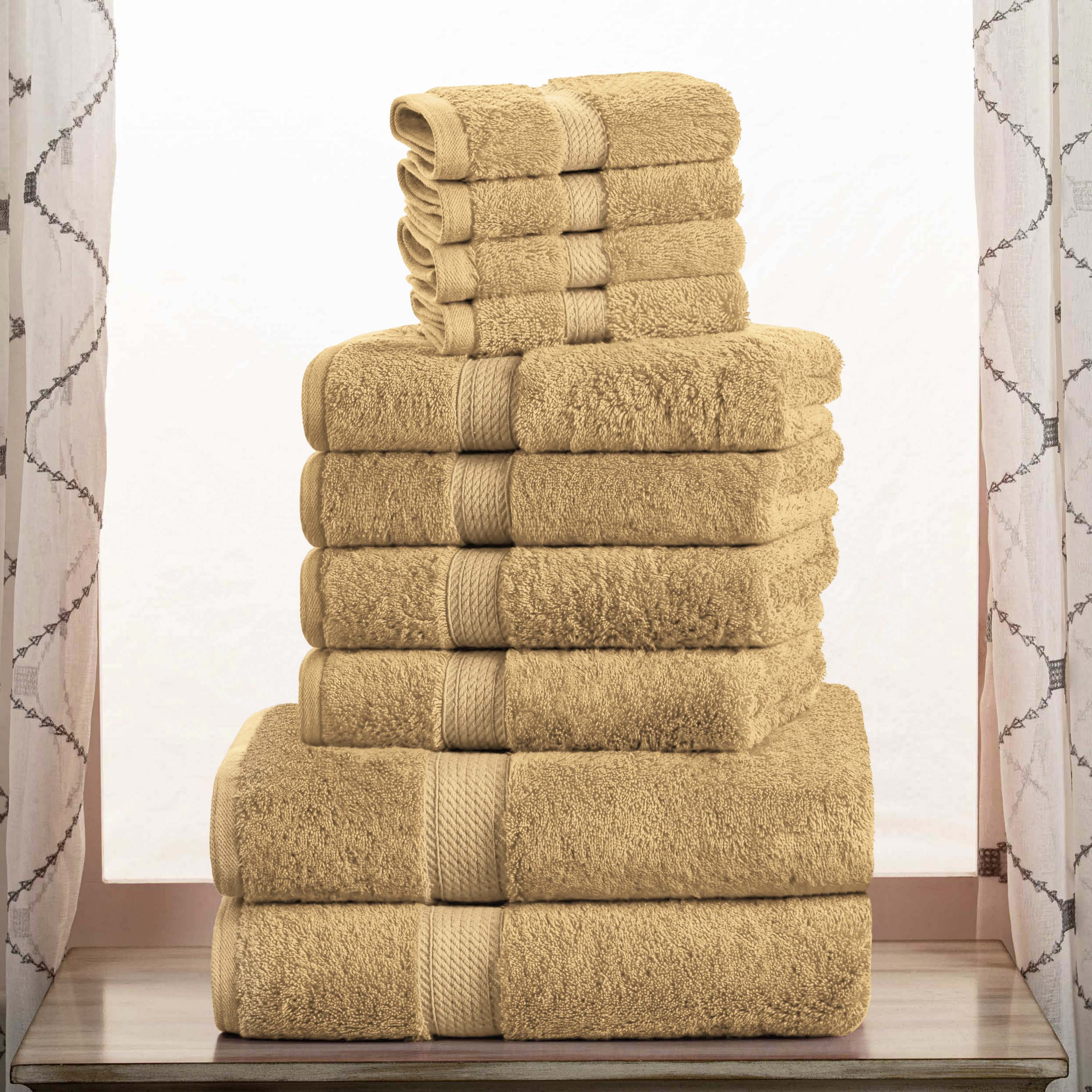 Egyptian Cotton Plush Heavyweight Absorbent Luxury 10 Piece Towel Set - Blue Nile Mills