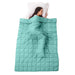 Quilted Microfiber Weighted Throw Blanket - Turquoise