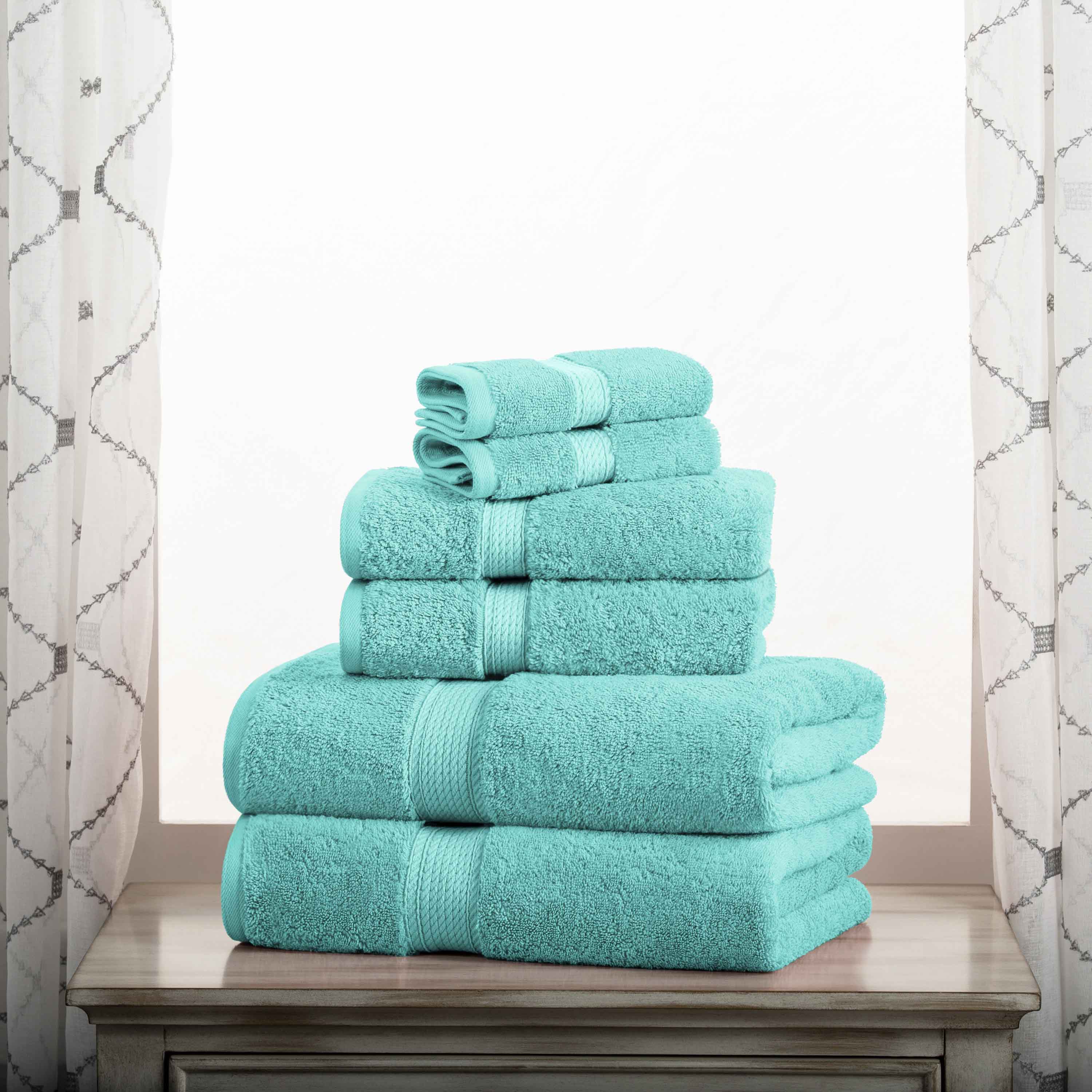 Egyptian Cotton Pile Plush Heavyweight Luxury Soft 6-Piece Towel Set - Blue Nile Mills