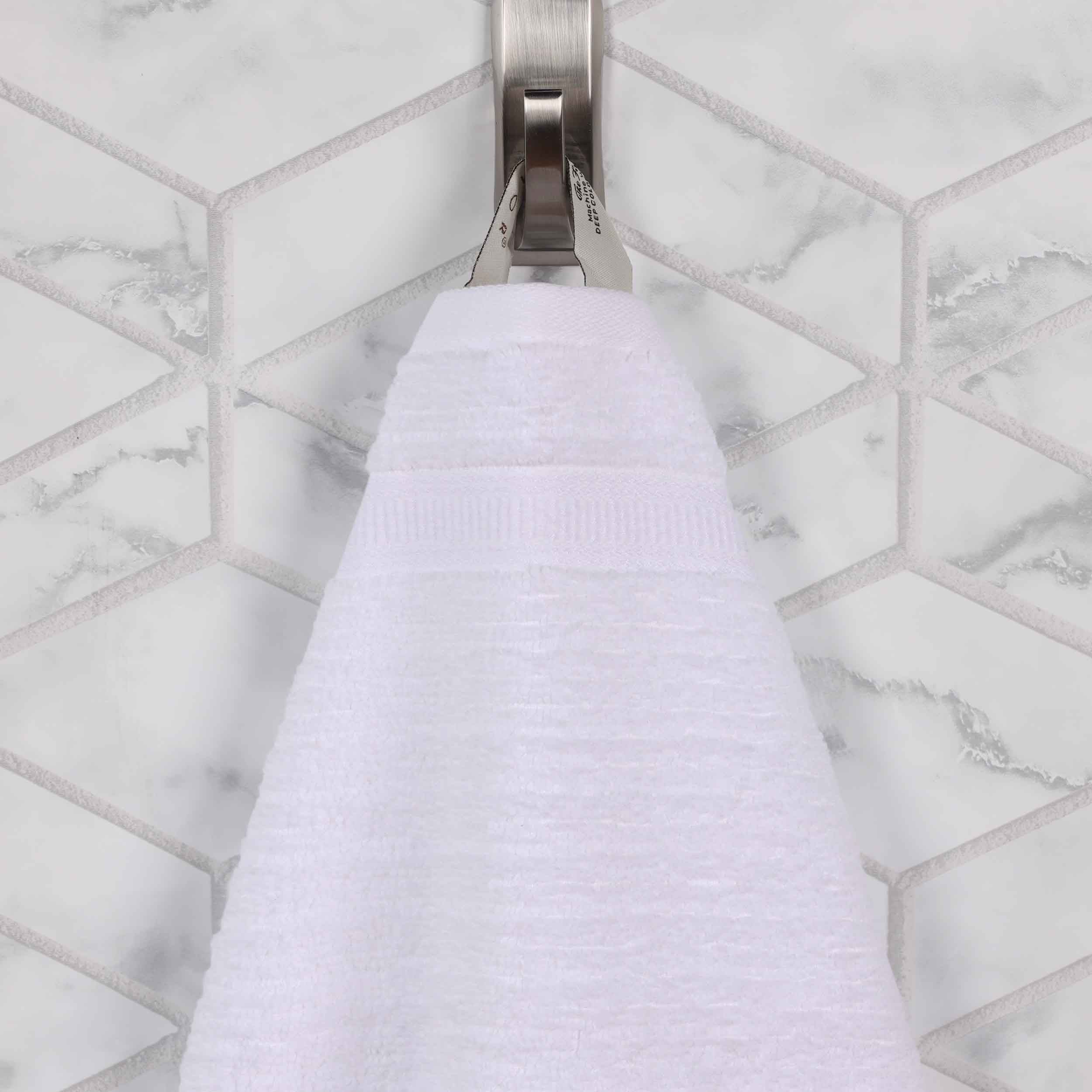 Zero Twist Cotton Ribbed Geometric Border Plush 9 Piece Towel Set - Blue Nile Mills