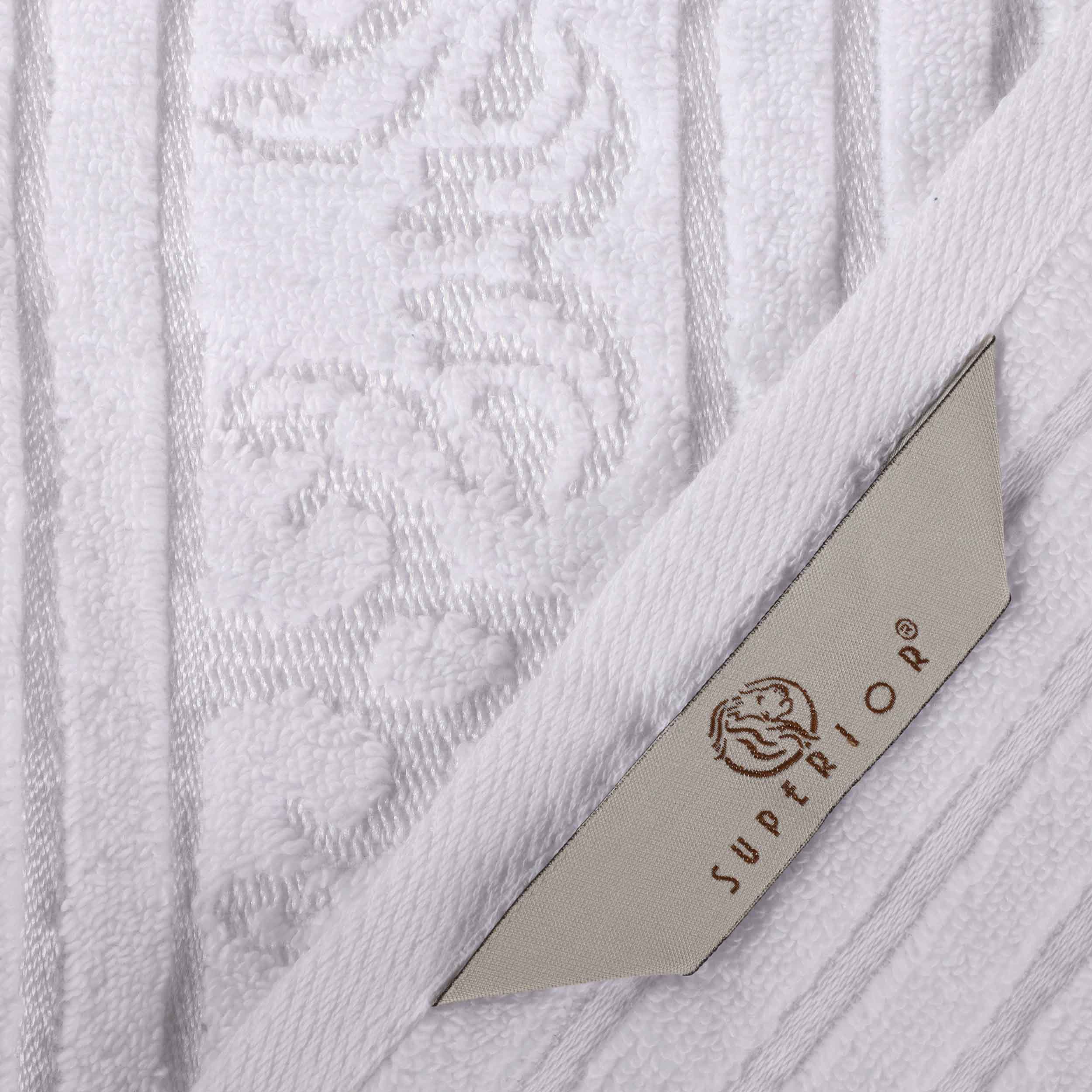 Sadie Zero Twist Cotton Solid and Jacquard Floral Hand Towel Set of 6 - Blue Nile Mills