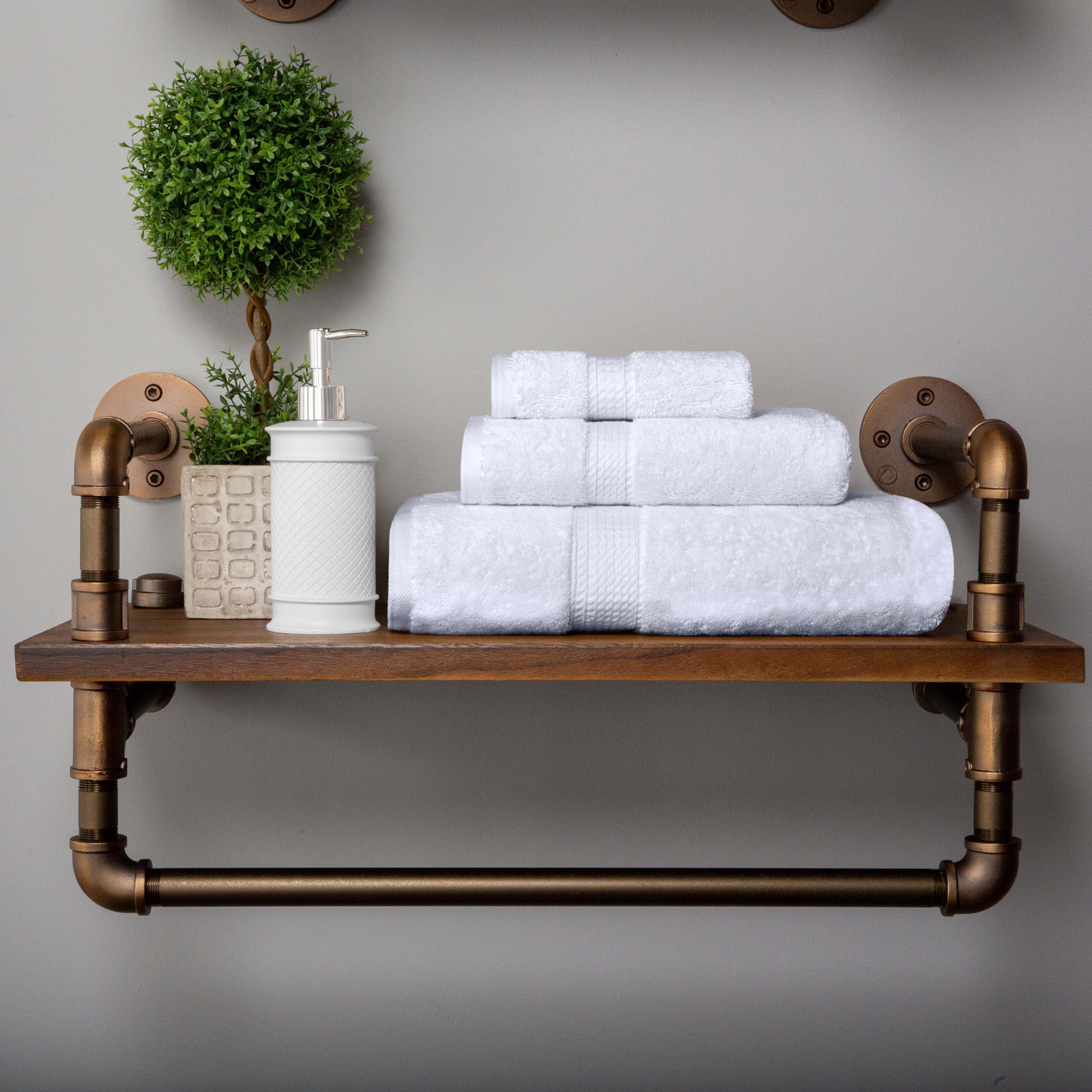 Egyptian Cotton Pile Plush Heavyweight Luxury Soft 3-Piece Towel Set - Blue Nile Mills