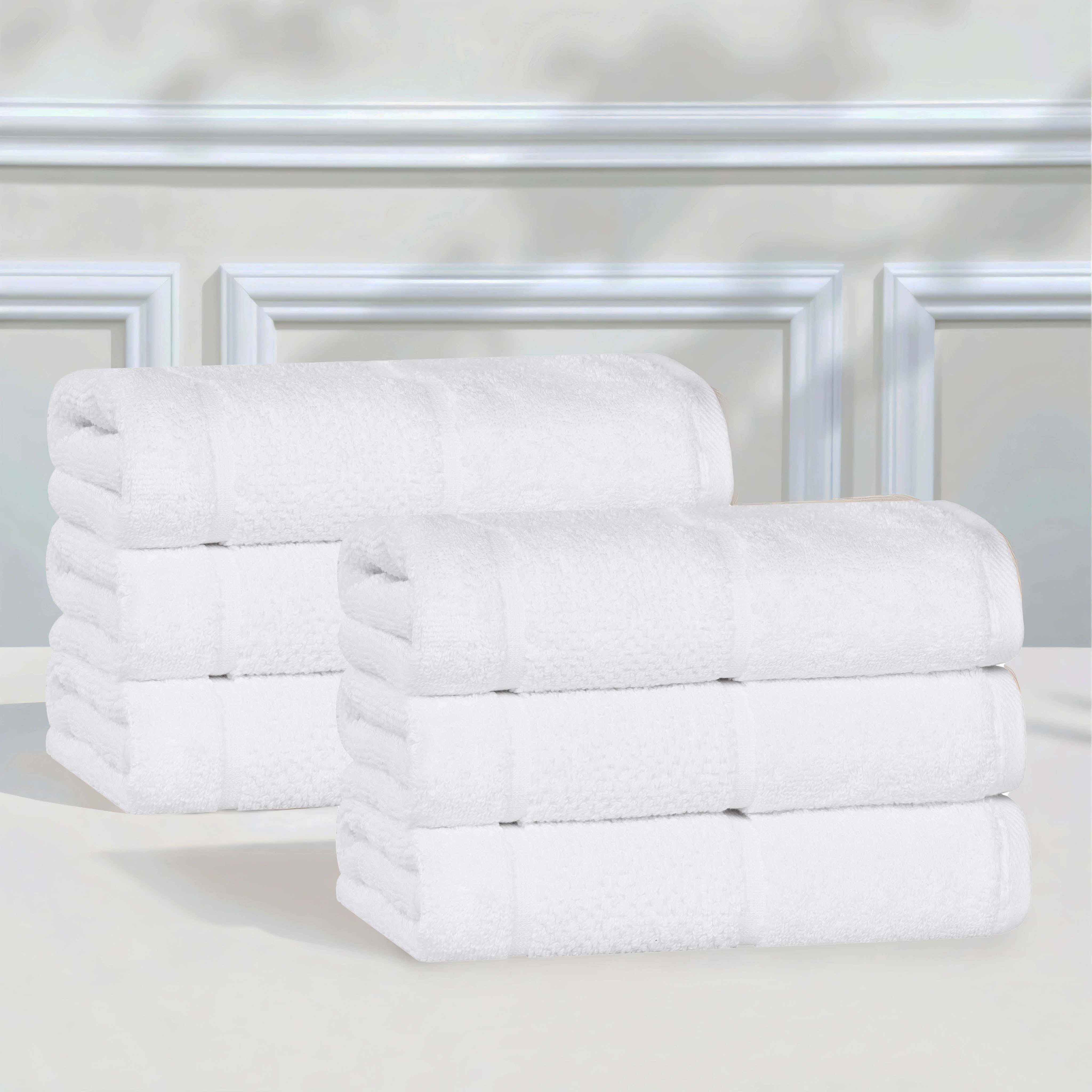 Mile Smart Twist Cotton Solid Hand Towels, Set of 6 - Blue Nile Mills