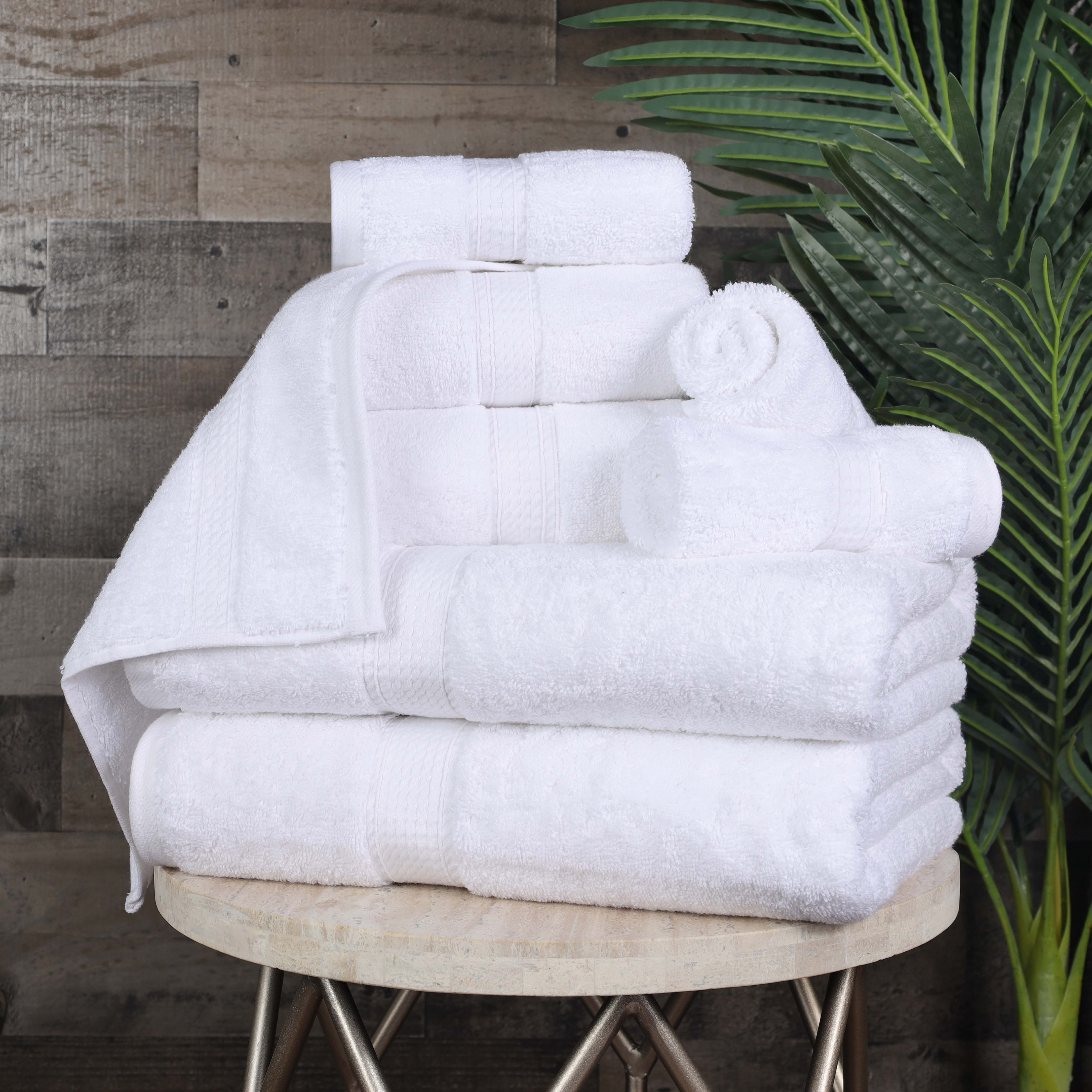 Egyptian Cotton Pile Plush Heavyweight Luxury Soft 8-Piece Towel Set - Blue Nile Mills