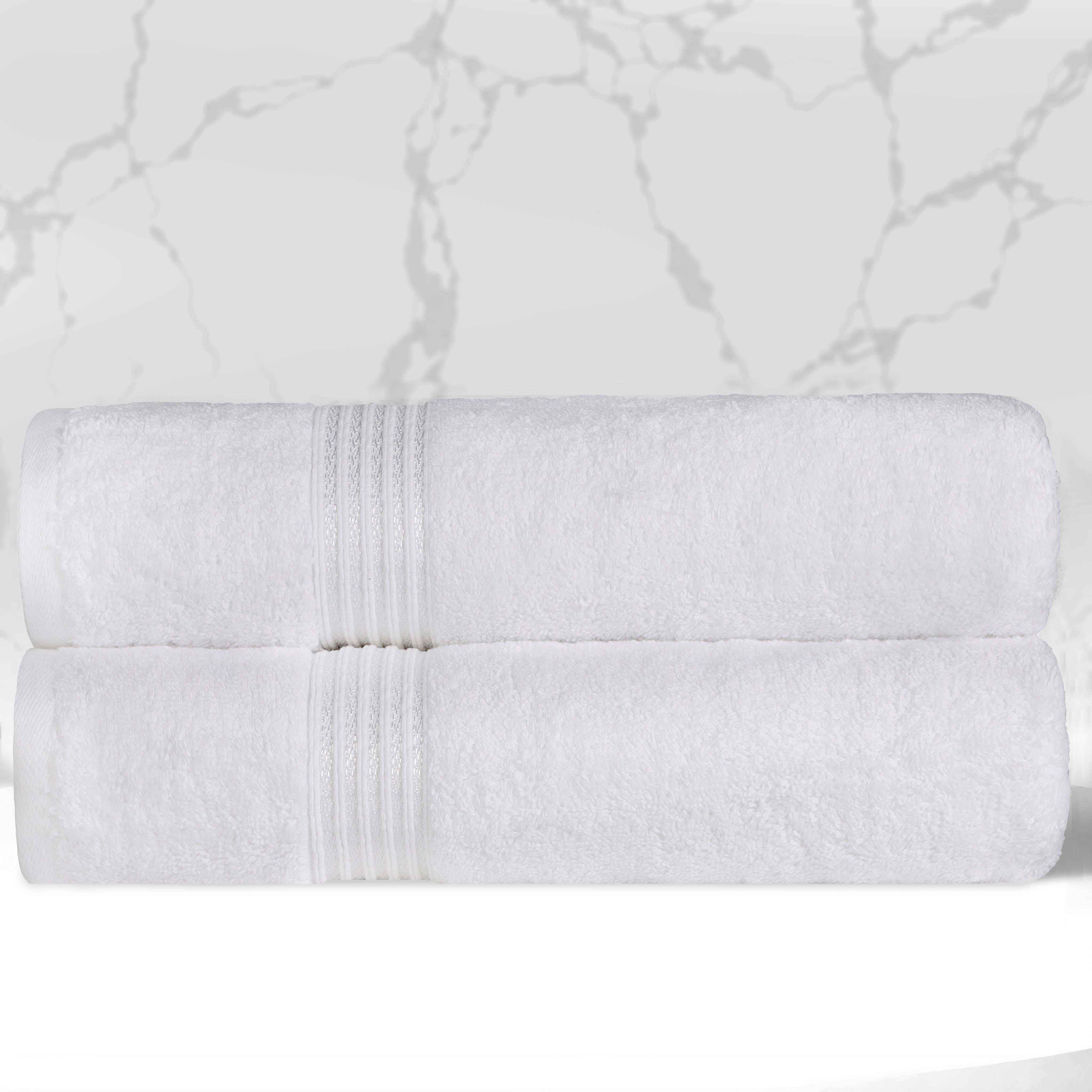 Egyptian Cotton Highly Absorbent Solid Ultra Soft Bath Towel Set of 2 - Blue Nile Mills