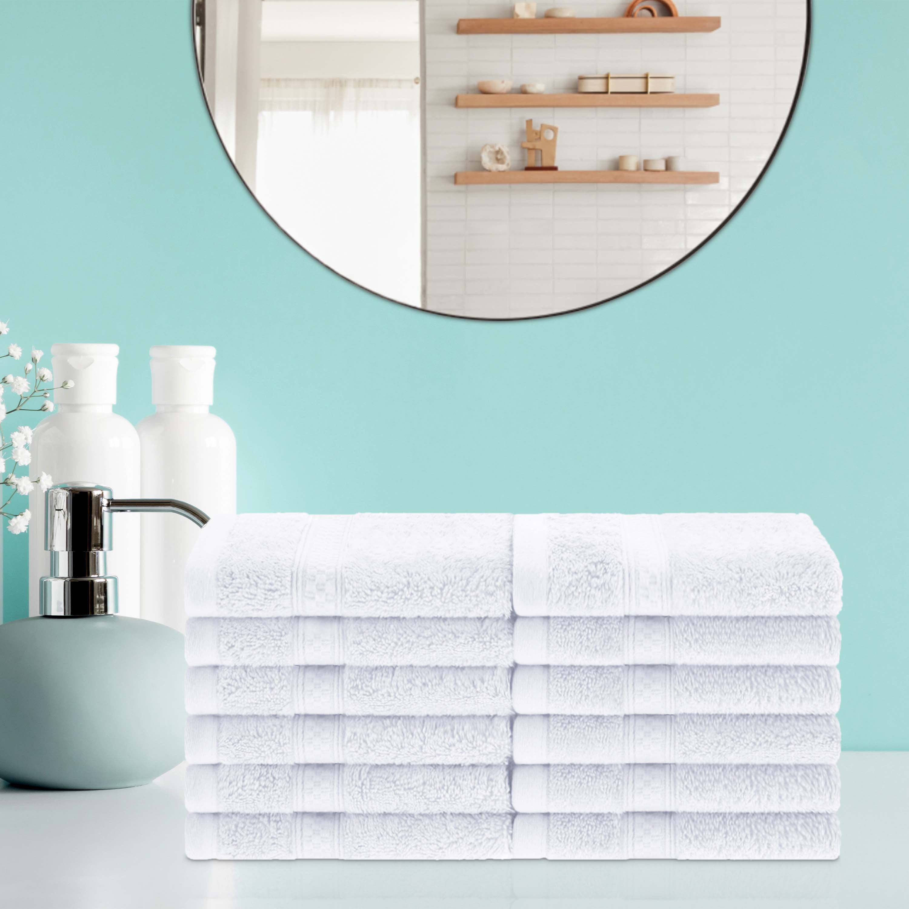 Rayon from Bamboo Blend Solid 12 Piece Face Towel Set - Blue Nile Mills