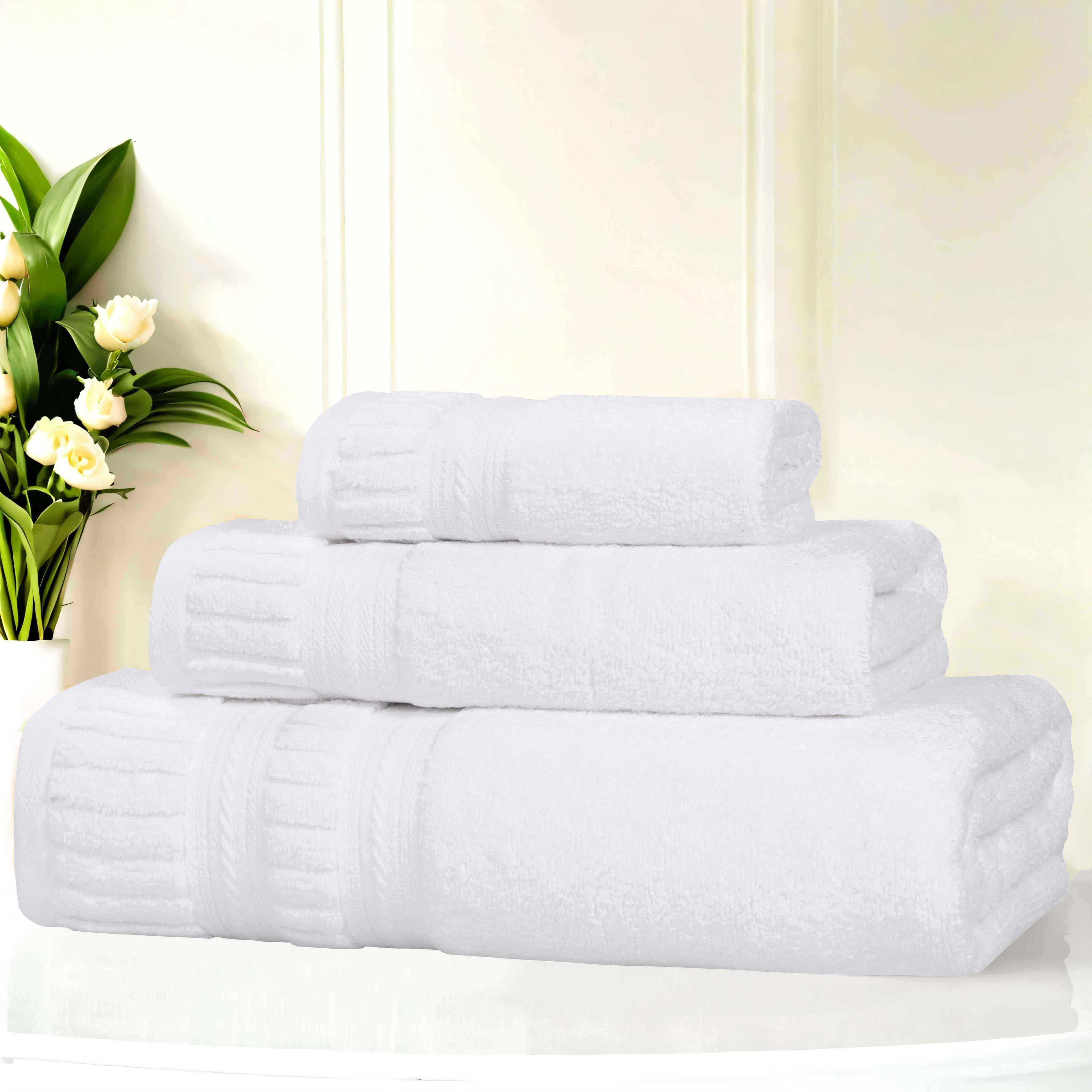 Venice Zero Twist Cotton Medium Weight Absorbent 3 Piece Towel Set - Blue Nile Mills