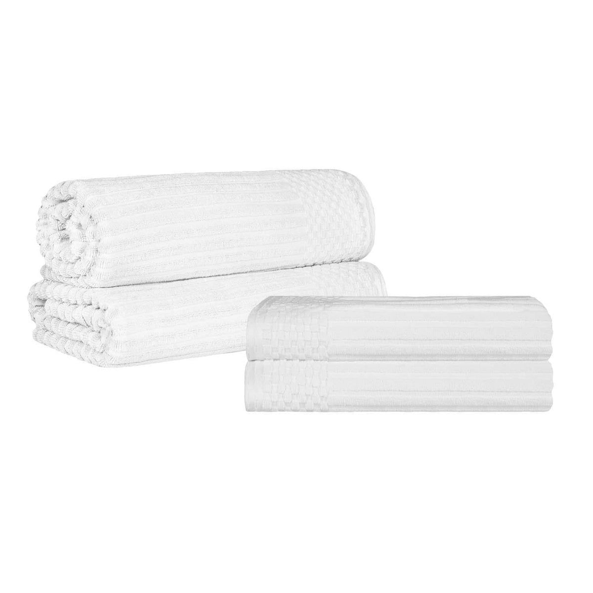 Soho Ribbed Textured Cotton Absorbent Bath Sheet & Bath Towel Set - Blue Nile Mills