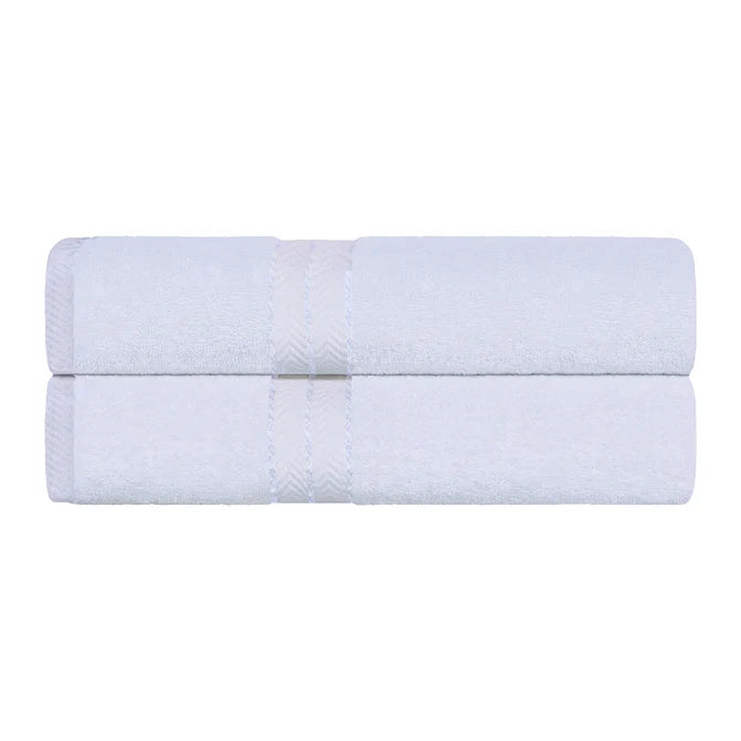 Turkish Cotton Ultra-Plush Solid 2-Piece Highly Absorbent Bath Sheet Set - Blue Nile Mills