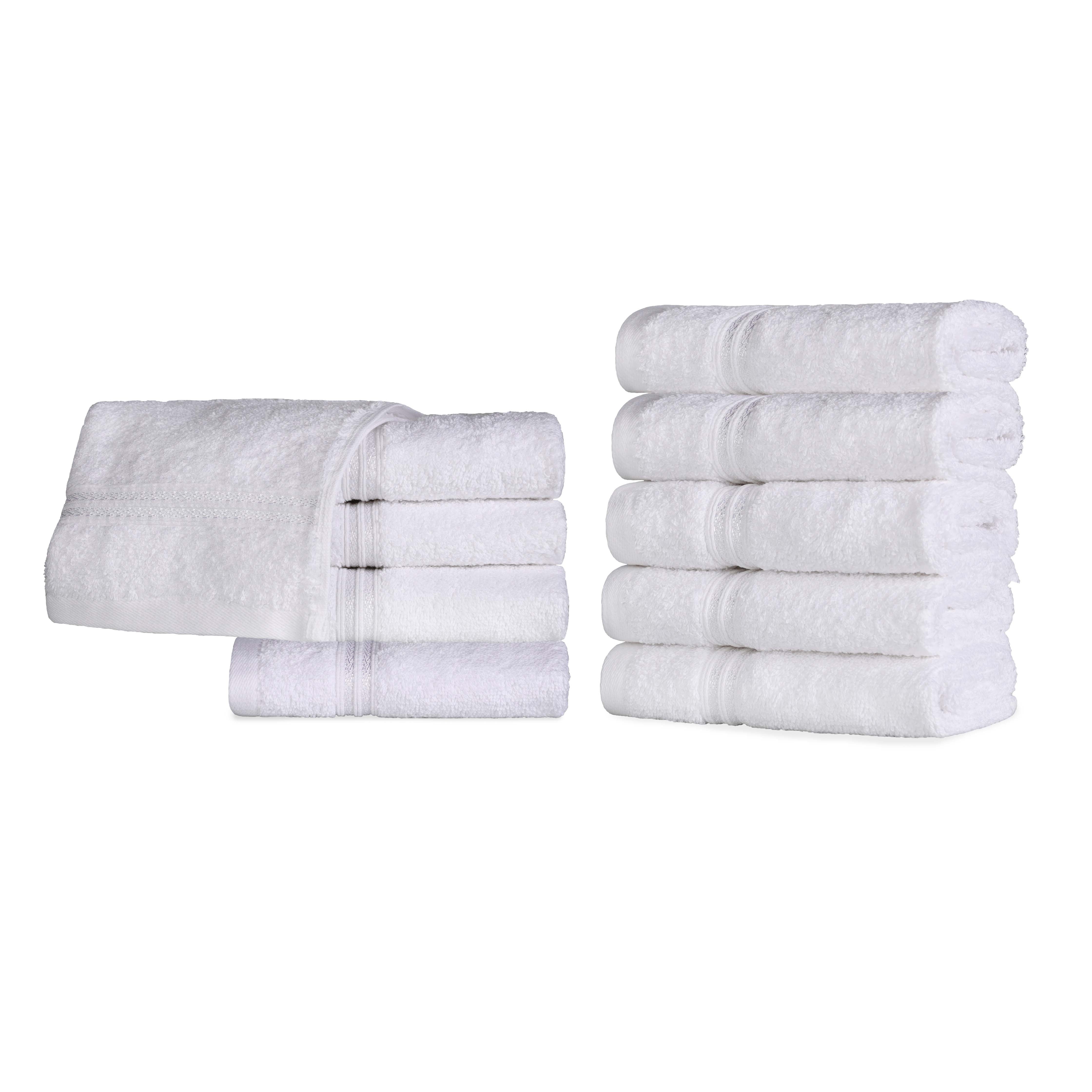 Egyptian Cotton Solid Face Towel Set of 10 - Blue Nile Mills