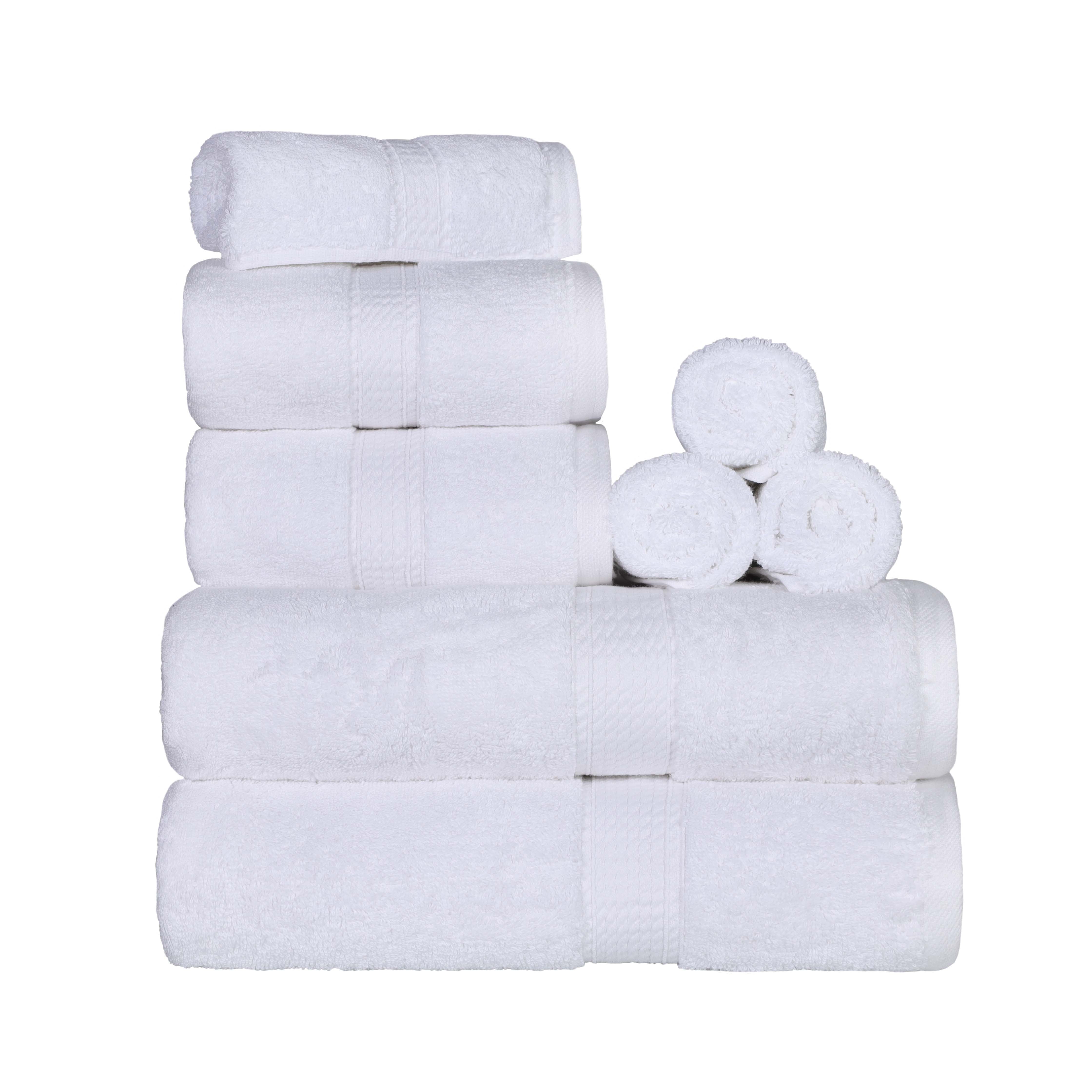 Egyptian Cotton Pile Plush Heavyweight Luxury Soft 8-Piece Towel Set - Blue Nile Mills