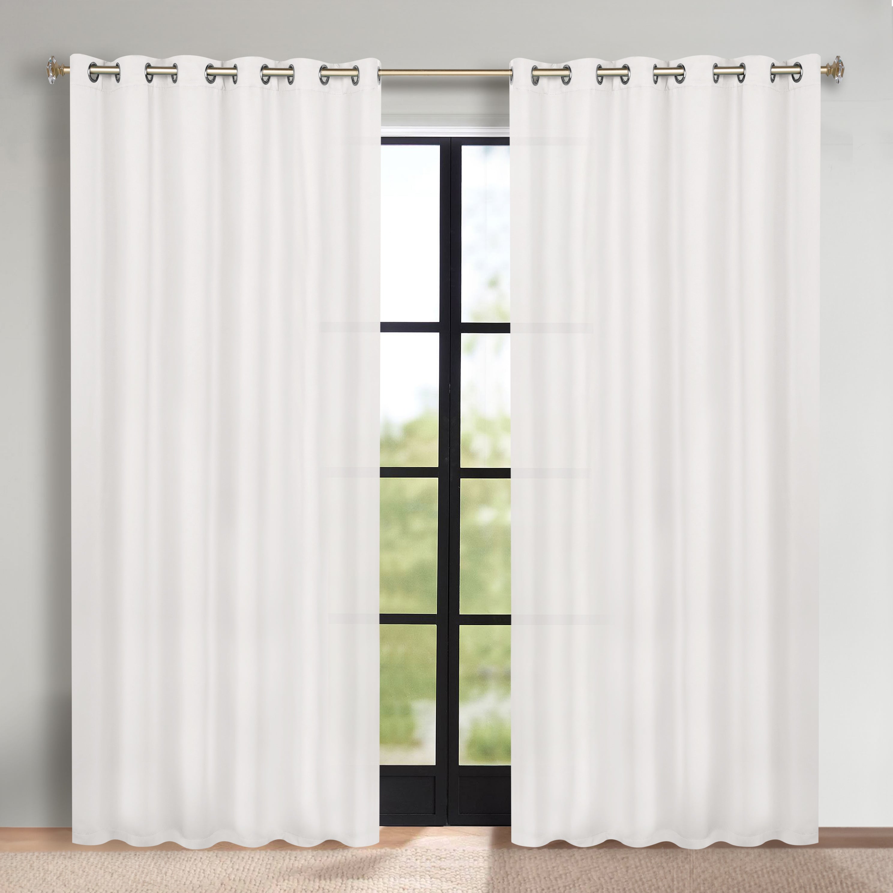 Solid Machine Washable Room Darkening Blackout Curtains, Set of 2 - Blue Nile Mills