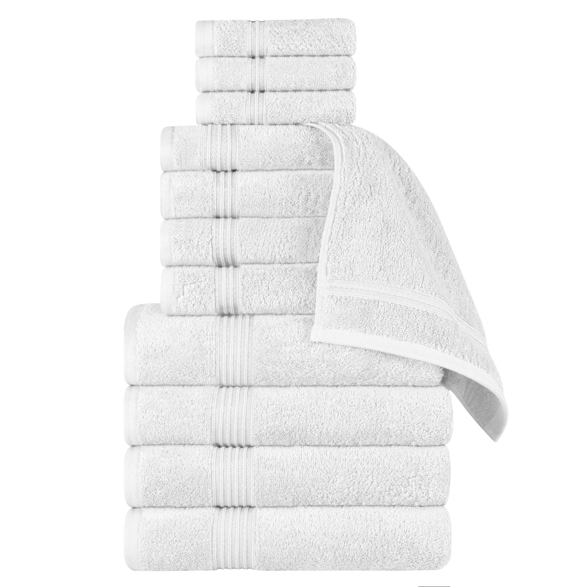 Egyptian Cotton Highly Absorbent Solid 12-Piece Ultra Soft Towel Set - Blue Nile Mills