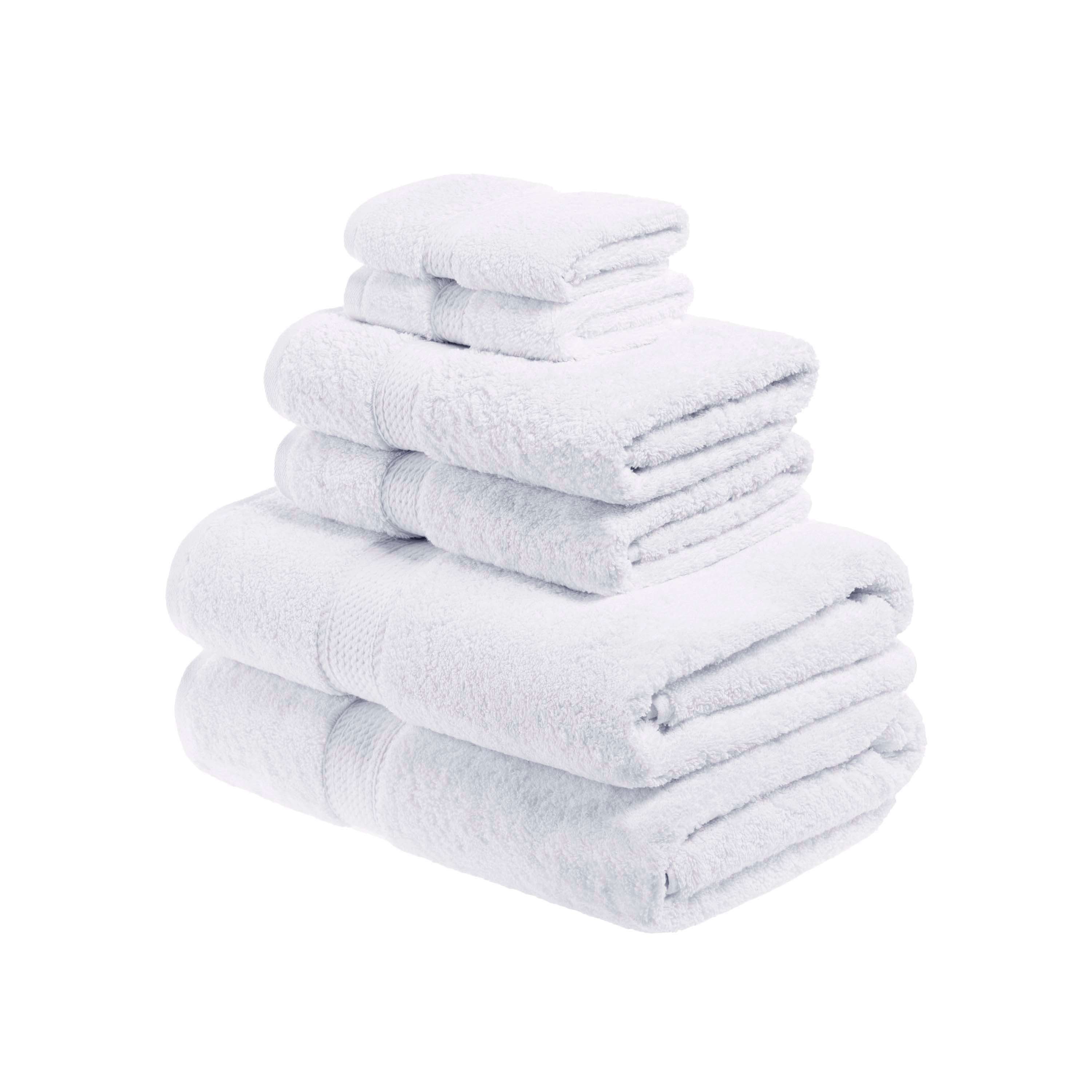 Egyptian Cotton Pile Plush Heavyweight Luxury Soft 6-Piece Towel Set - Blue Nile Mills